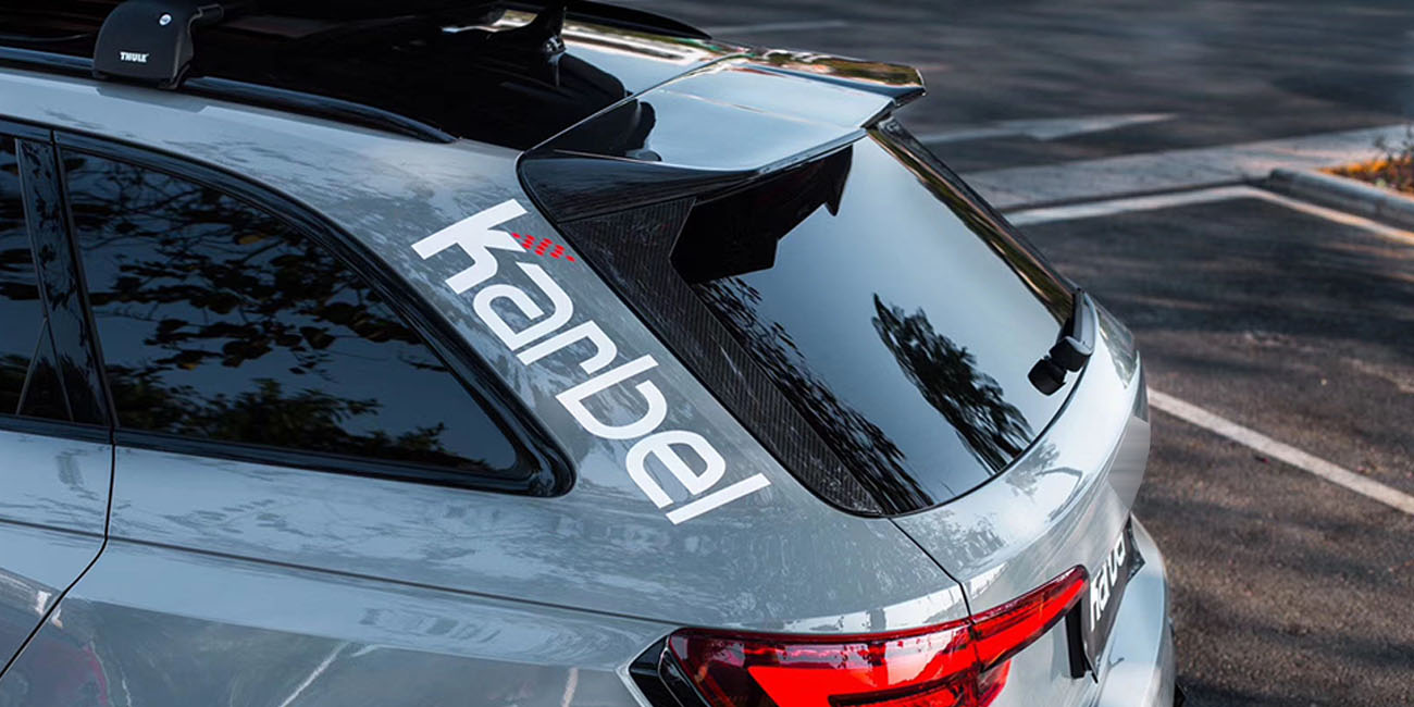 Karbel front lip side skirts rear diffuser rear spoiler 3K black twill weave texture dry carbon fiber Complete vehicle kit for Audi rs4 B9 2017-2019