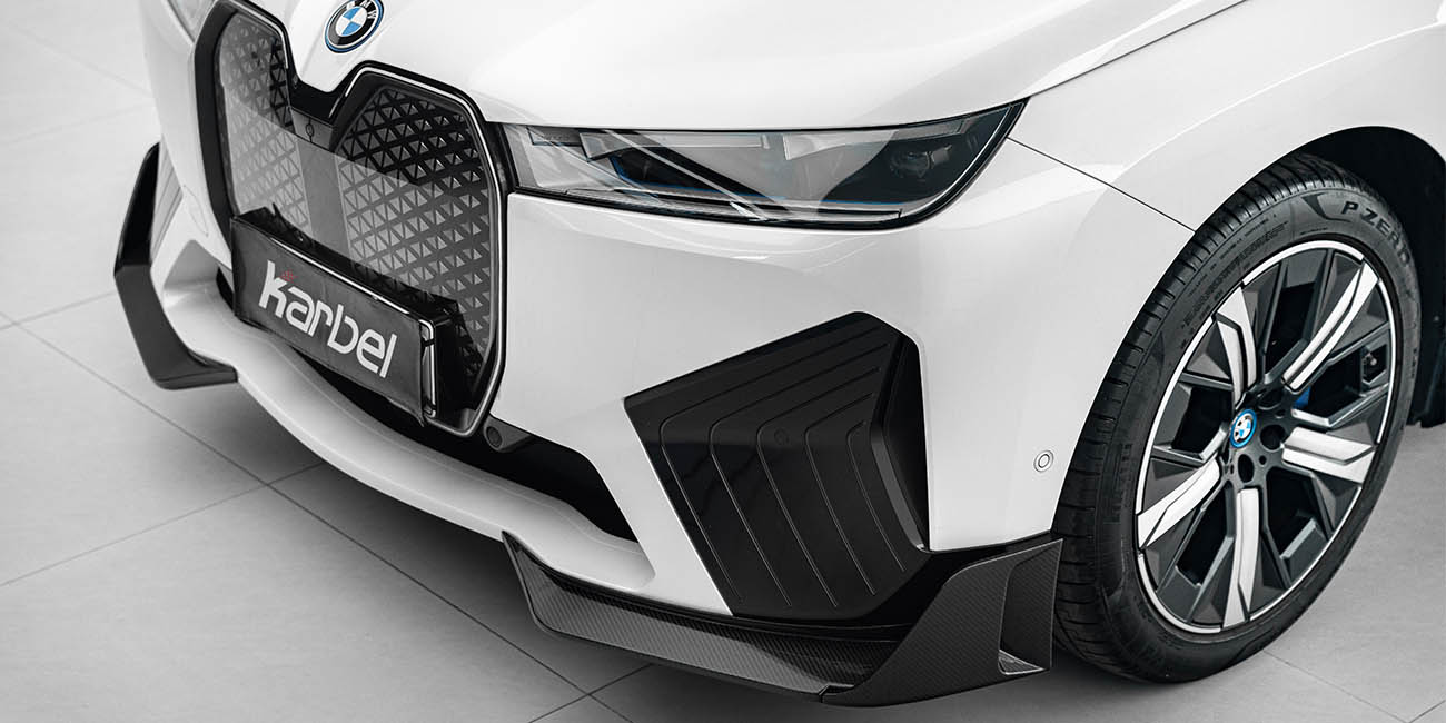 Karbel hood front lip side skirts rear diffuser rear spoiler 3K woven texture dry carbon fiber full body kit suitable for BWM IX 2021-2023