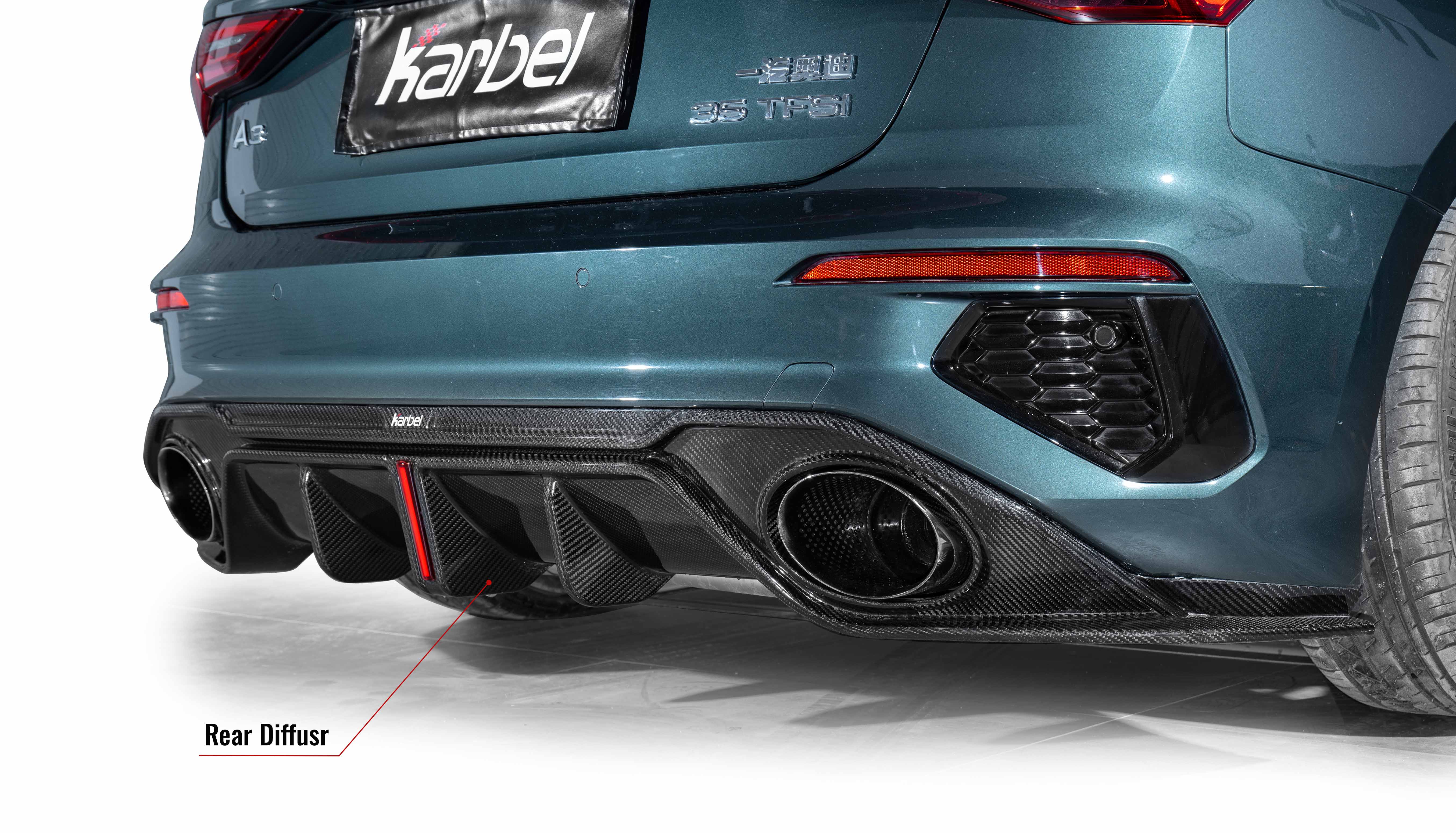 Karbel KB Dry Carbon Fiber 3K Glossy Black Body Kit For Audi S3 A3 8Y 2021-2024