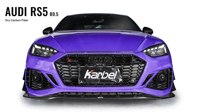 Karbel KB diffuser front lip hood side skirts spoiler dry carbon fiber Complete vehicle kit for Audi RS5 2020-2023