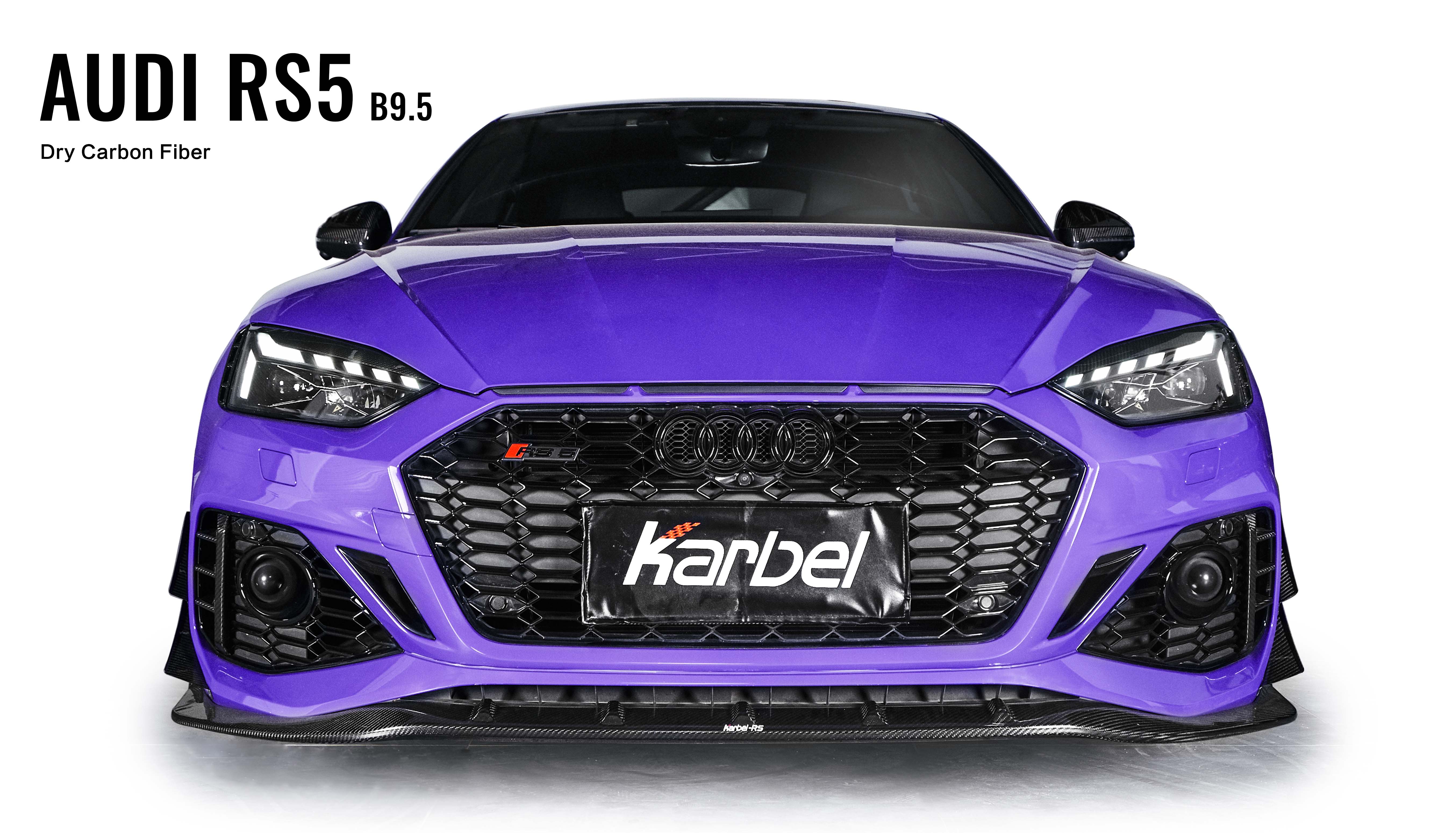 Karbel KB diffuser front lip hood side skirts spoiler dry carbon fiber Complete vehicle kit for Audi RS5 2020-2023