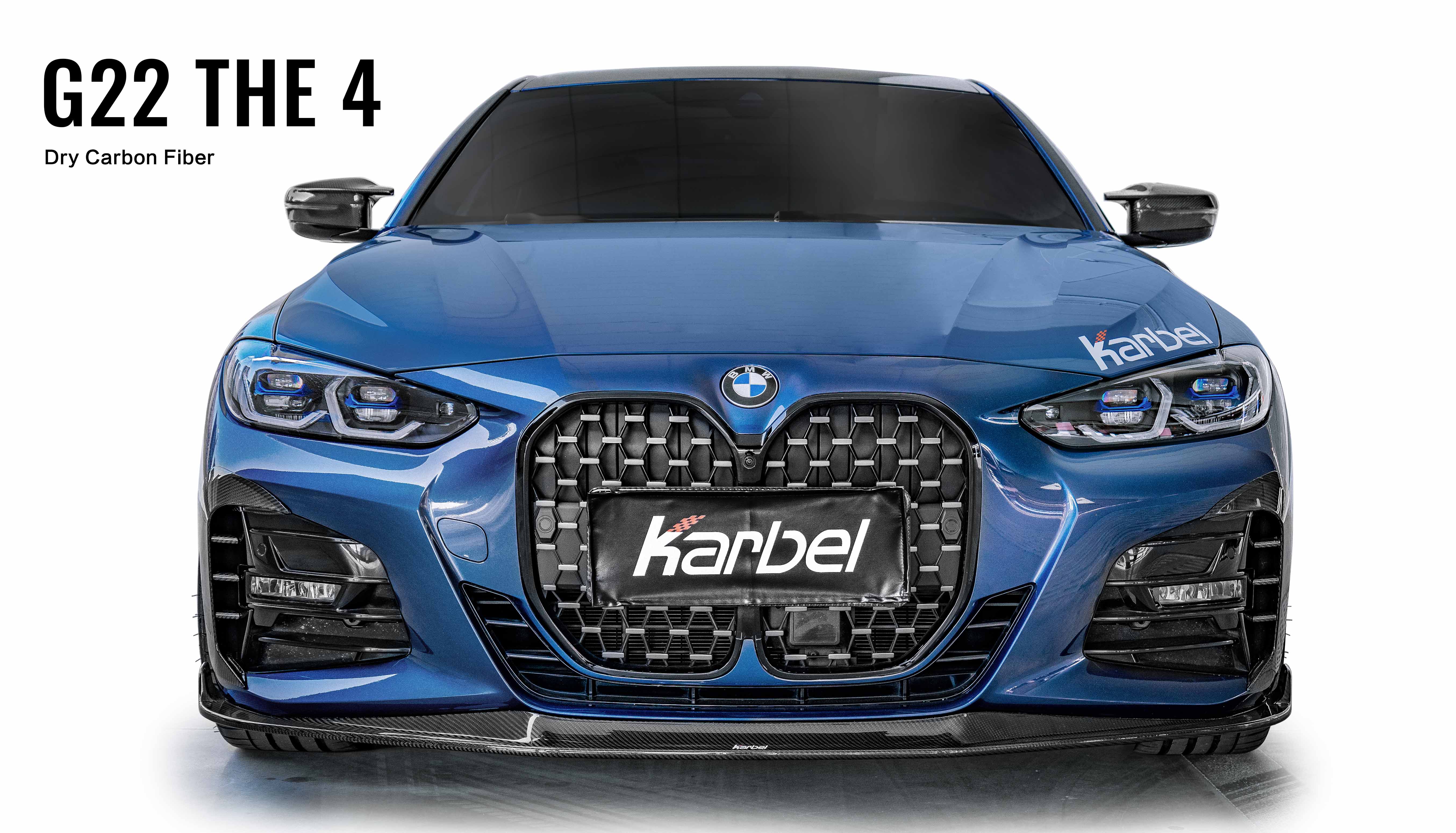 Karbel hood front lip side skirts rear diffuser rear spoiler 3K woven texture dry carbon fiber full body kit suitable for BWM 4 Series G22-G23 2019-2024