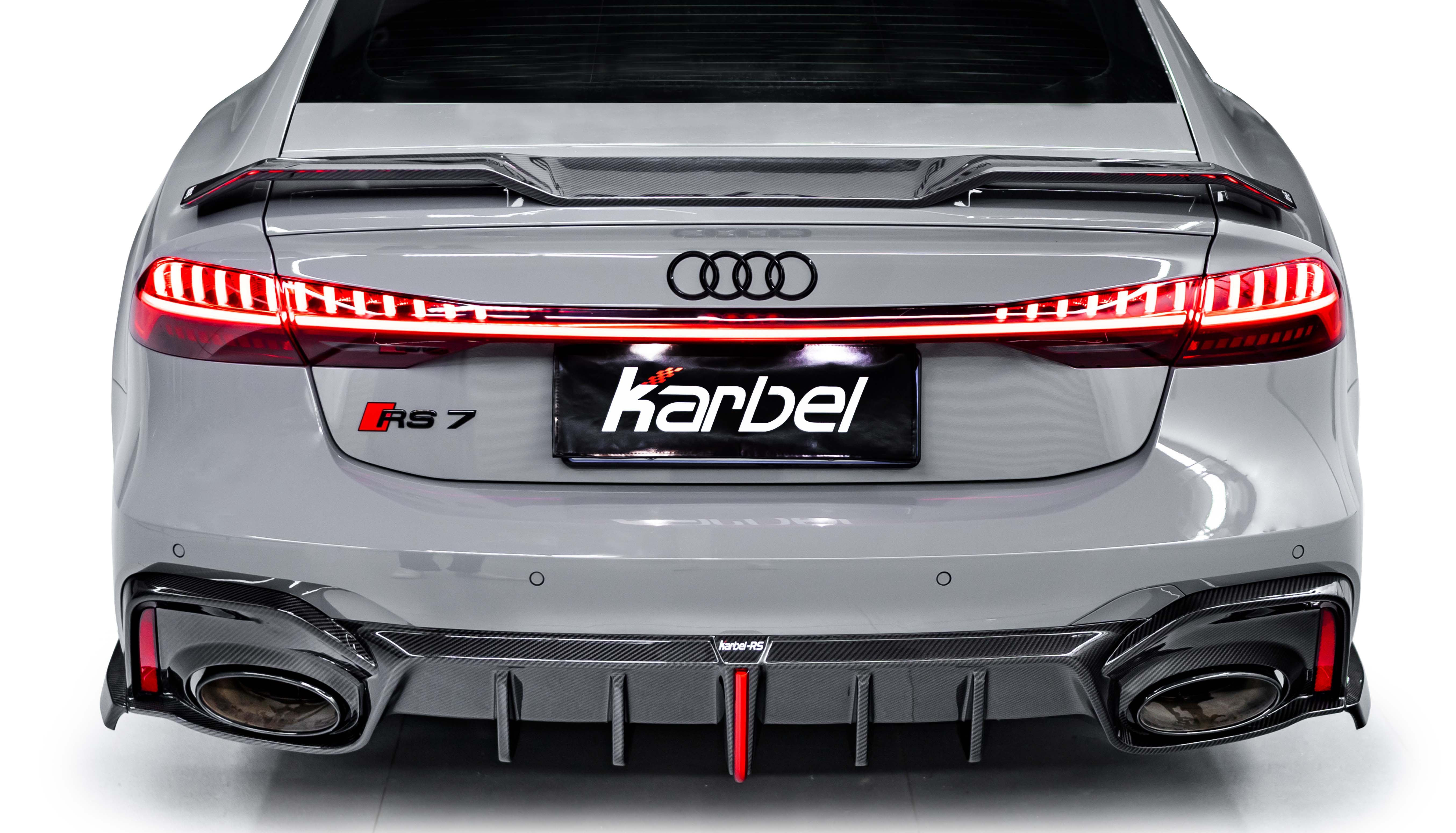 Karbel spoiler front lip side skirts rear diffuser KB dry carbon fiber full body kit suitable front fender molding for Audi RS7 C8 2013-2024