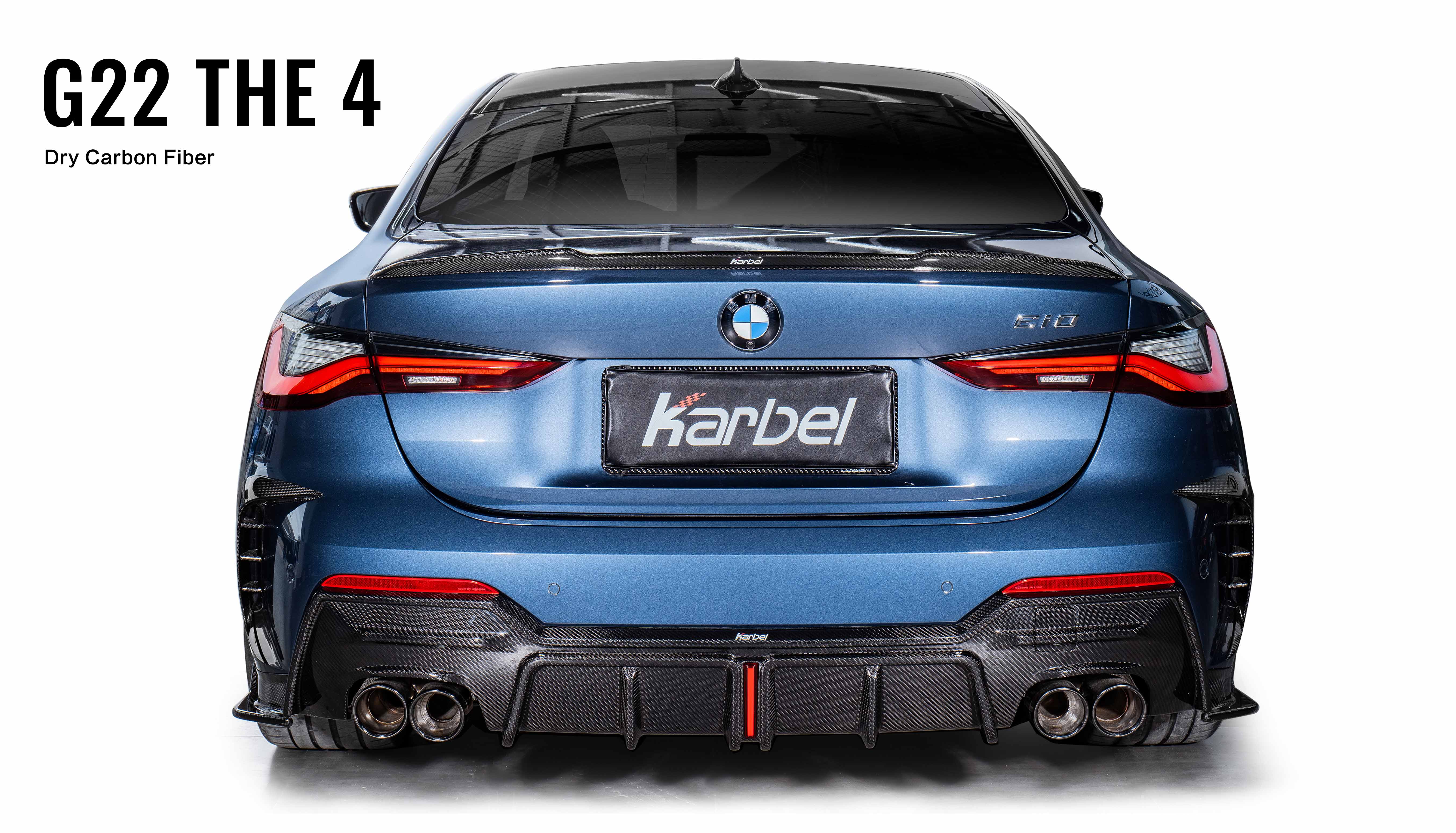Karbel hood front lip side skirts rear diffuser rear spoiler 3K woven texture dry carbon fiber full body kit suitable for BWM 4 Series G22-G23 2019-2024