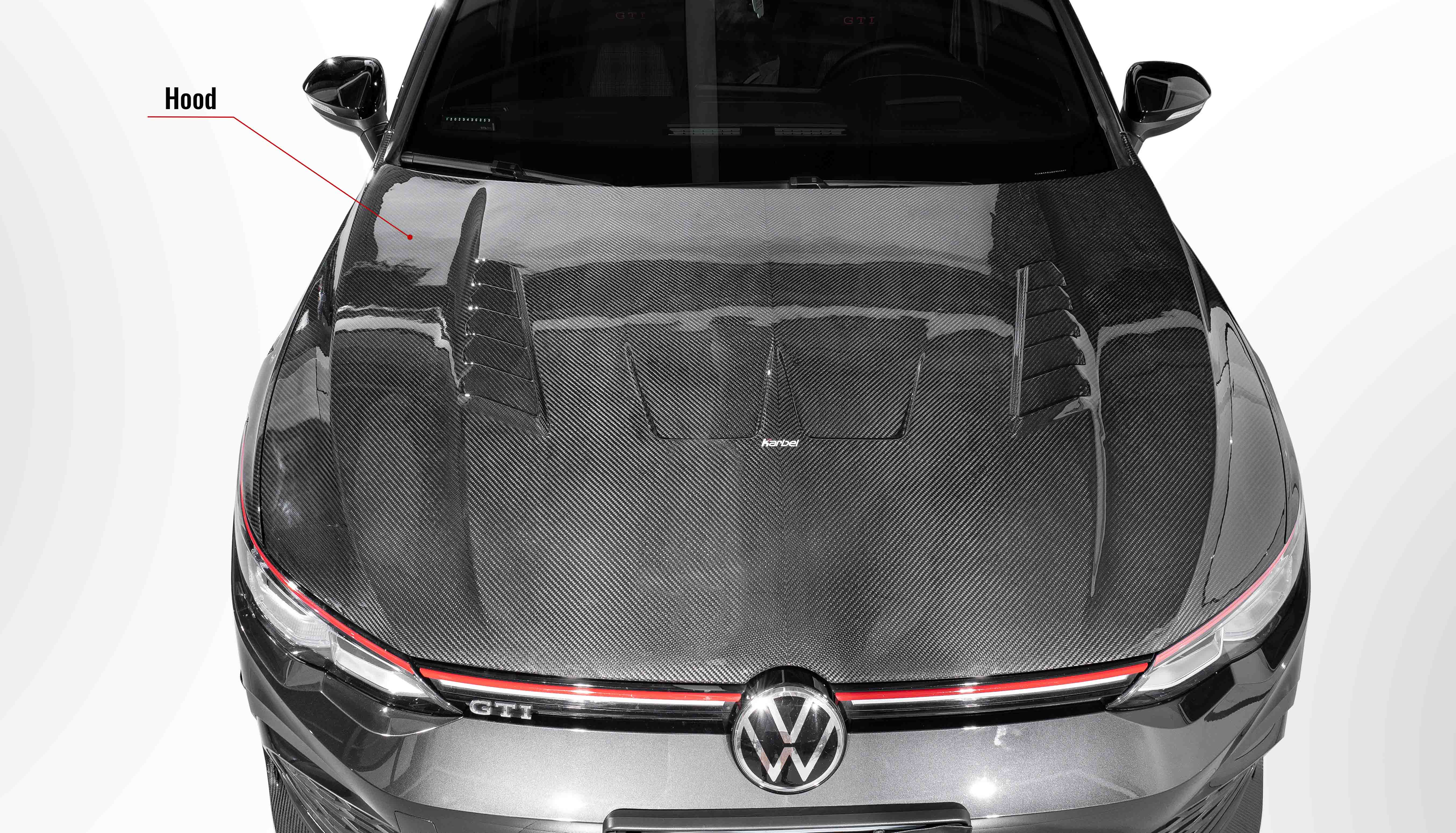 Karbel fender front lip hood rear diffuser spoiler side skirts 3K black twill weave texture dry carbon fiber body kit for Volkswagen GTI Mk8/MK8.5 