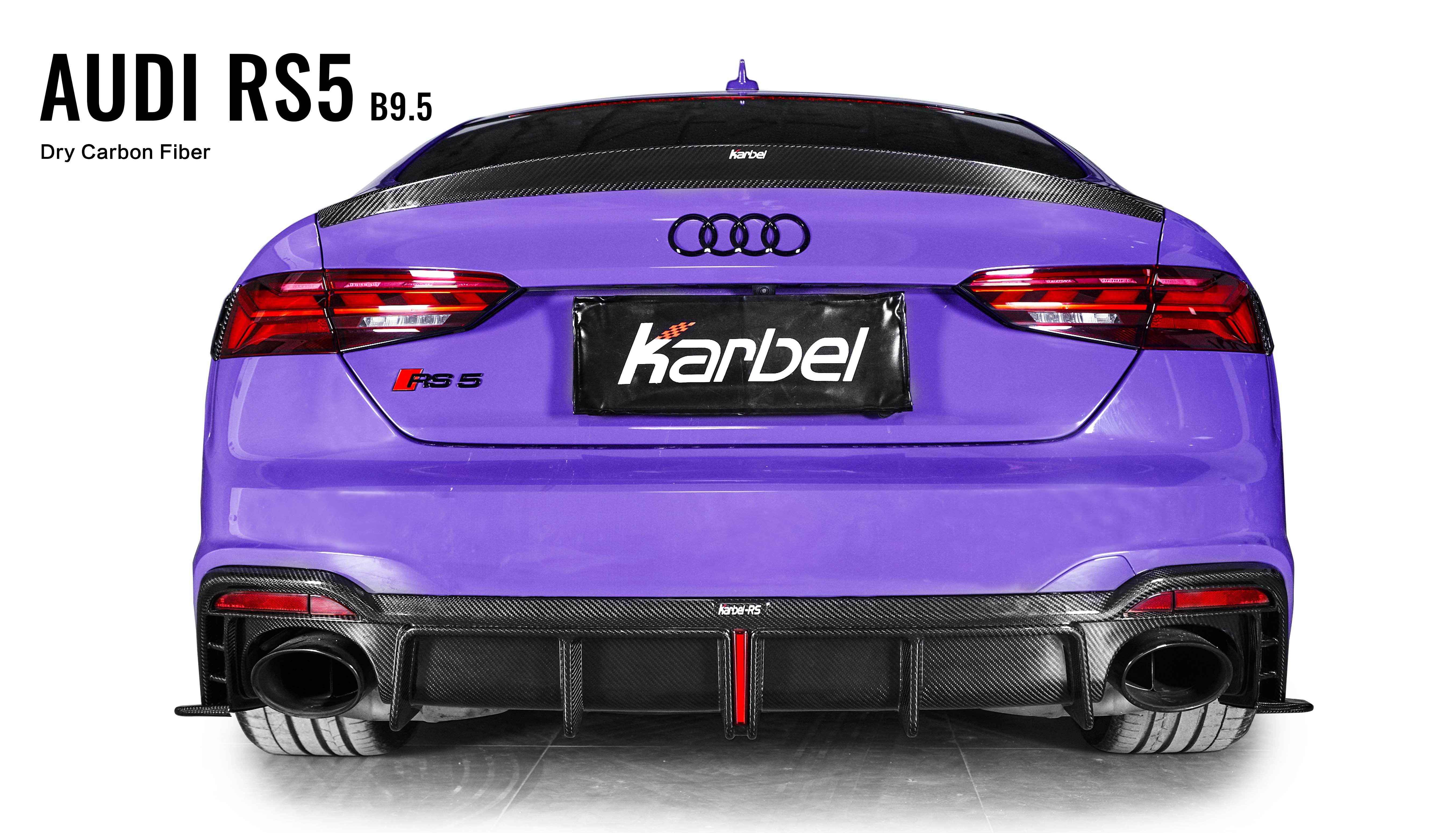 Karbel KB diffuser front lip hood side skirts spoiler dry carbon fiber Complete vehicle kit for Audi RS5 2020-2023
