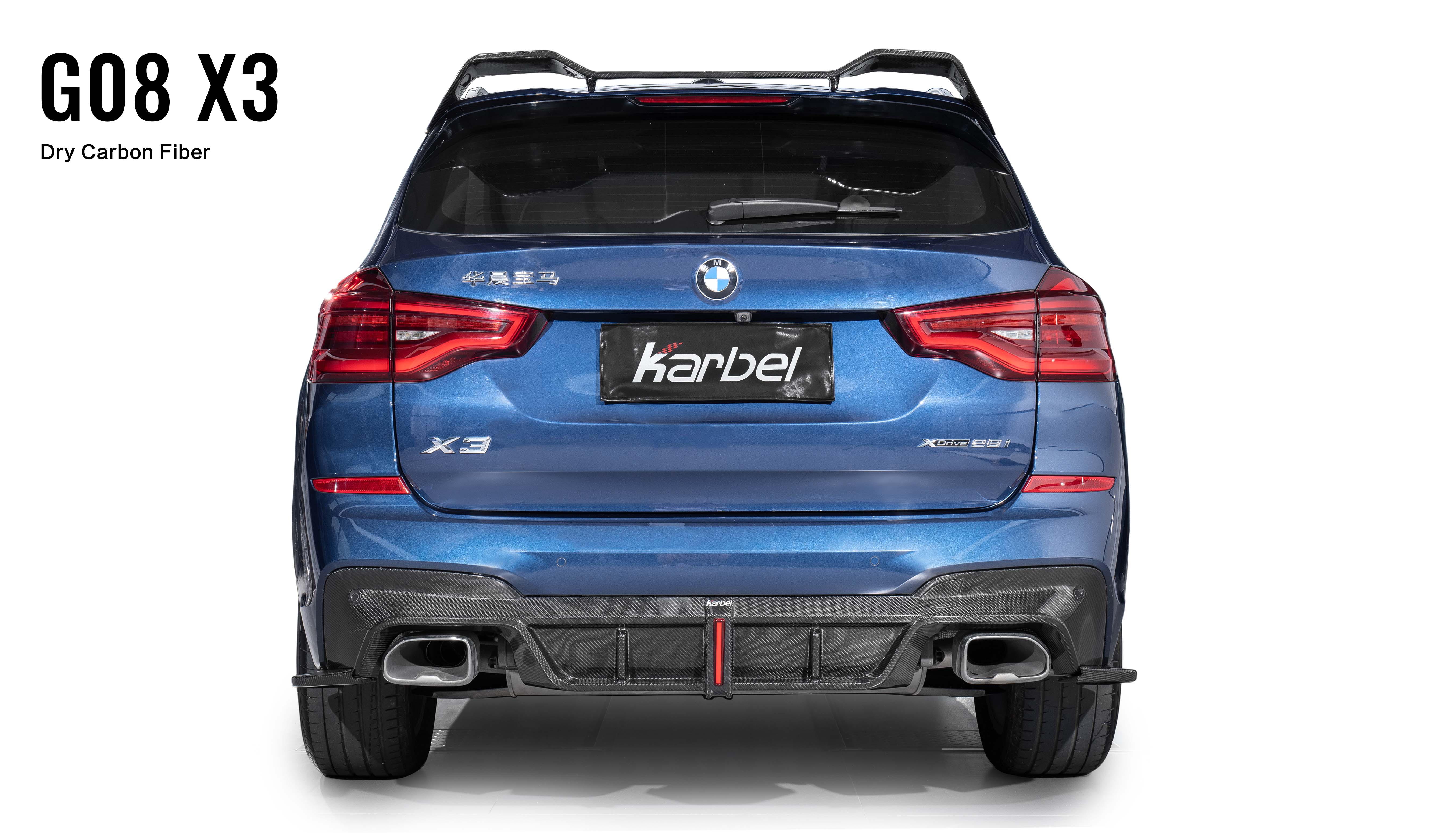 Karbel diffuser front lip side skirts 3K woven texture dry carbon fiber black body kit replacement upgrade wing rear spoiler for BWM go8 X3 2019-2021sale