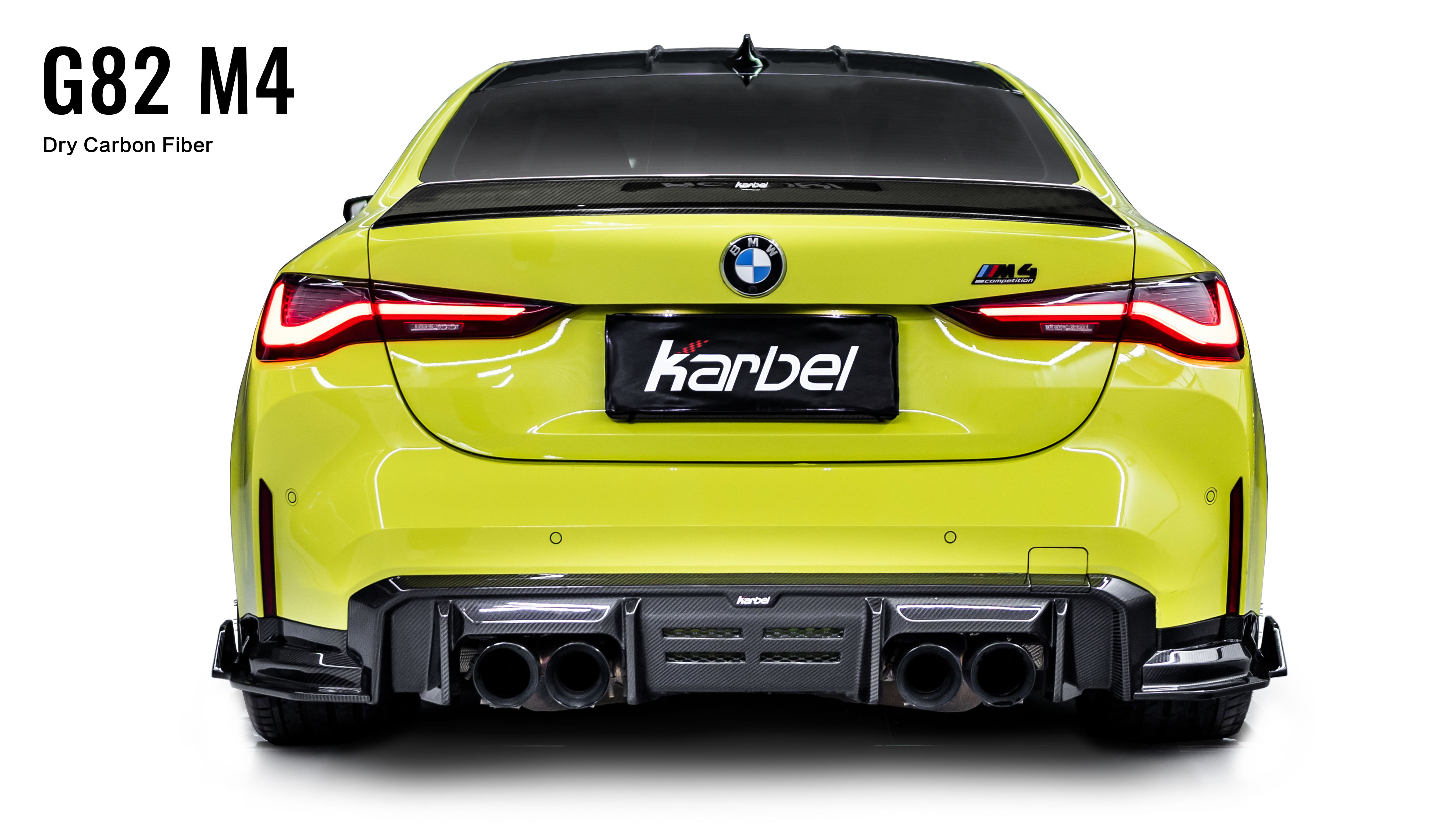 Karbel hood front lip side skirts rear diffuser rear spoiler dry carbon fiber full body kit suitable KB Rearview mirror housing for BMW M4 G82 2021+