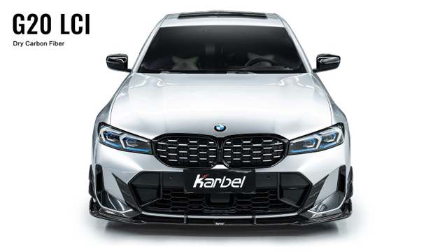 Karbel diffuser front lip side skirts spoiler 3K glossy black woven pattern dry carbon fiber Wind for BWM 3 SeriesG20 ICI 2023-2024