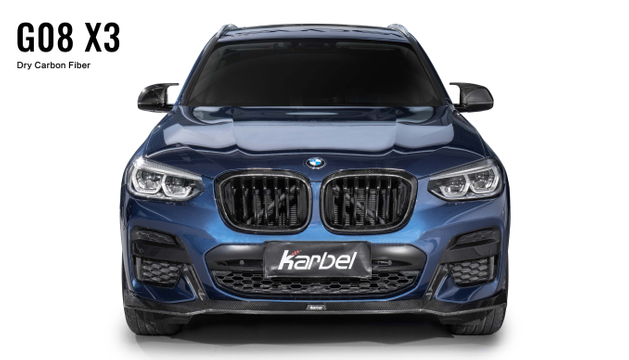 Karbel diffuser front lip side skirts 3K woven texture dry carbon fiber black body kit replacement upgrade wing rear spoiler for BWM go8 X3 2019-2021sale
