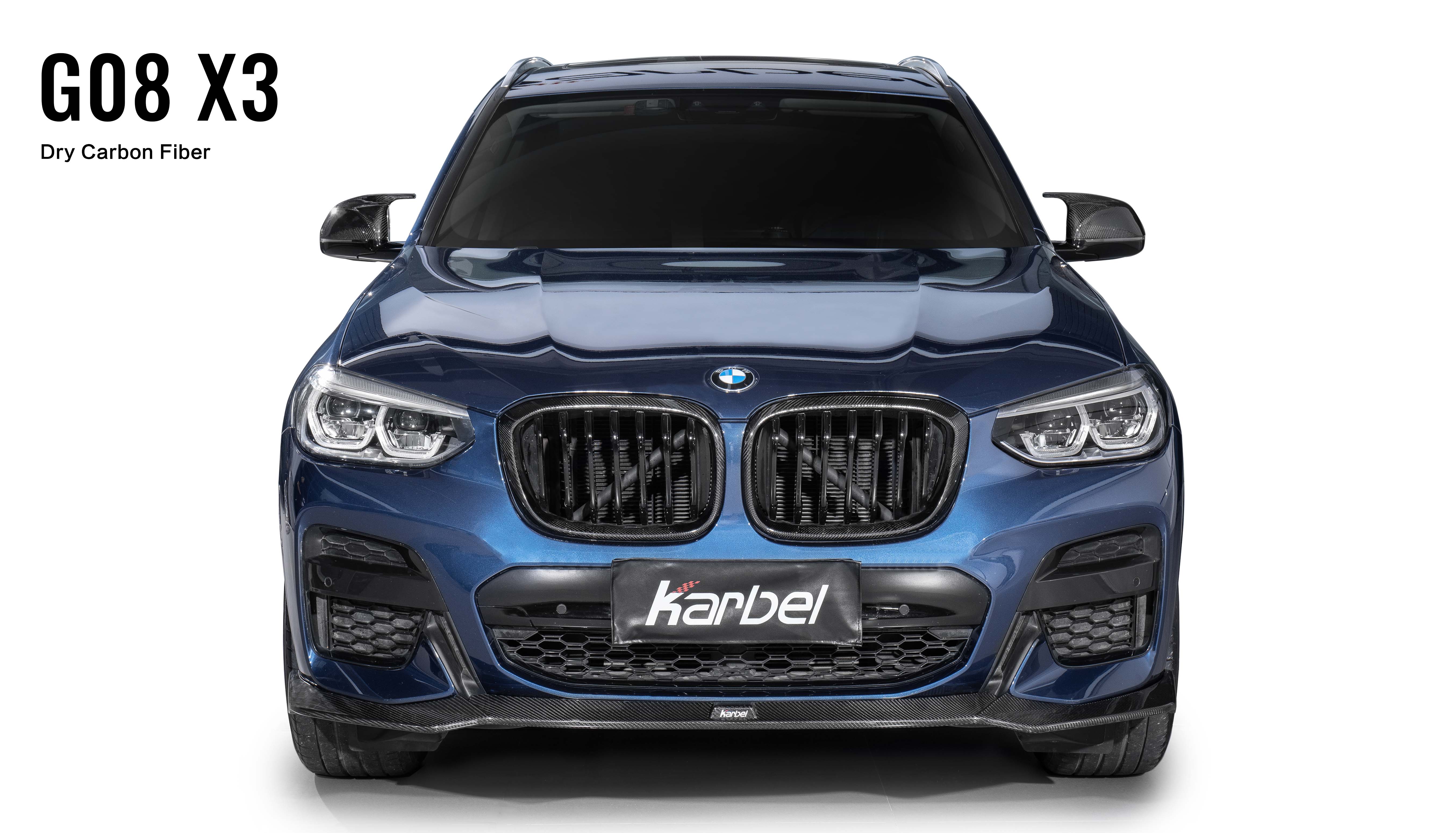 Karbel diffuser front lip side skirts 3K woven texture dry carbon fiber black body kit replacement upgrade wing rear spoiler for BWM go8 X3 2019-2021sale