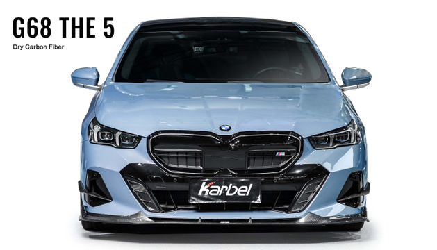 Karbel front lip side skirts rear diffuser rear spoiler 3K black twill weave texture dry carbon fiber full body kit suitable for BWM 5 Series G60/G68