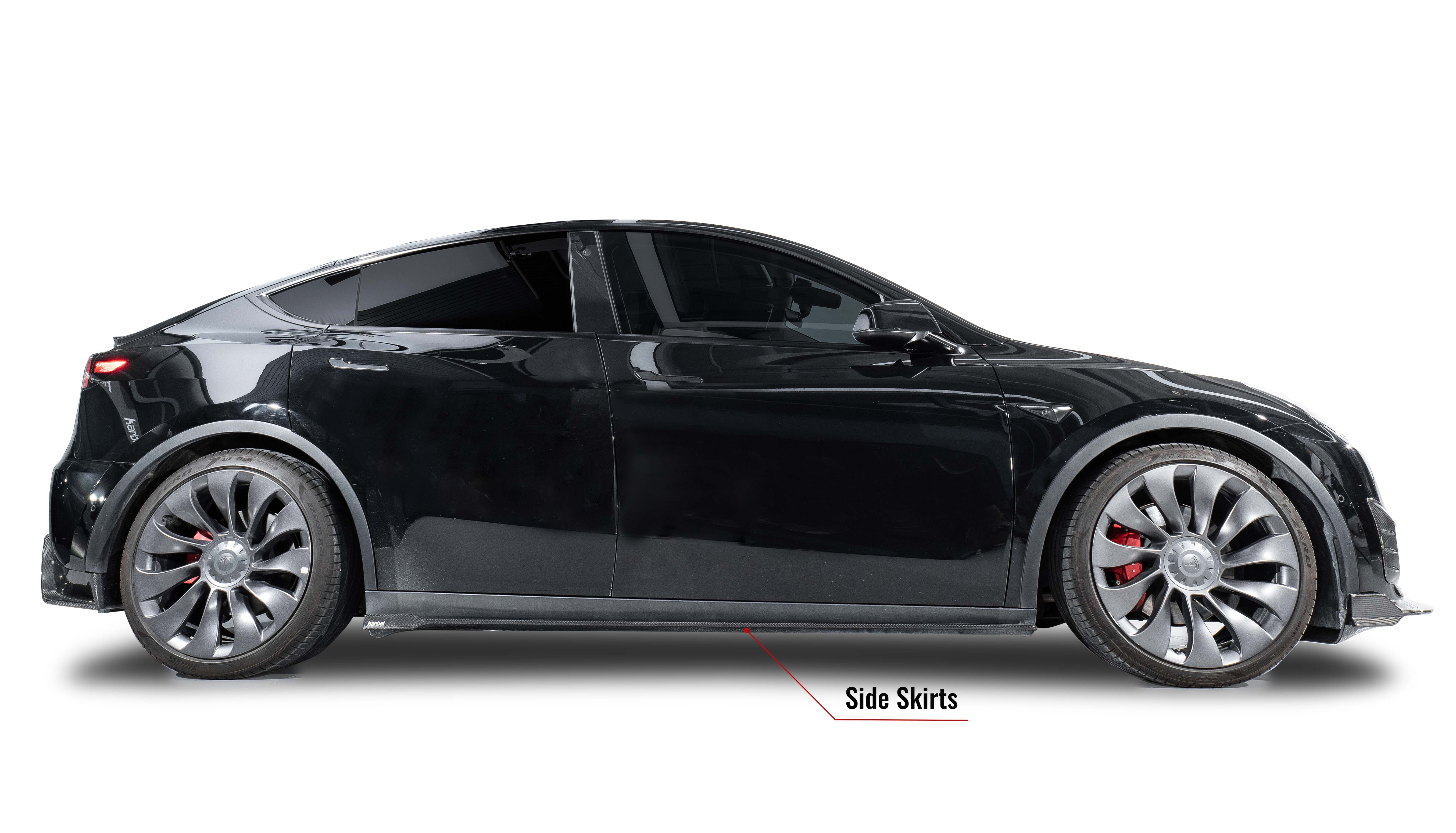 Karbel front lip side skirts rear diffuser rear spoiler 3K black twill weave texture dry carbon fiber full body kit suitable for Tesla Y/YP 2021-2025 