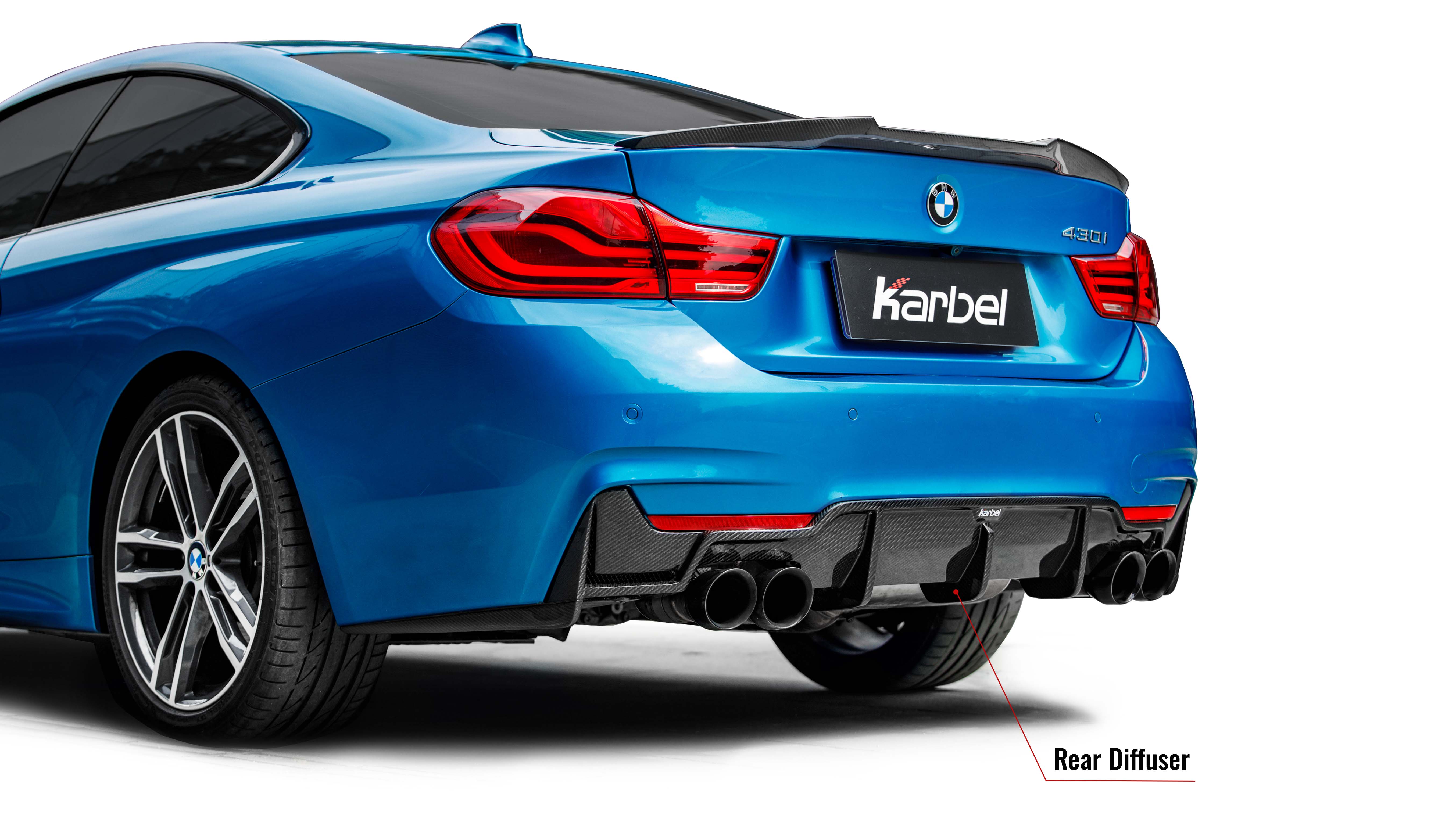 Karbel front lip 3K glossy woven pattern dry carbon fiber Rear diffuser for BWM 4 THE F32 2015-2020