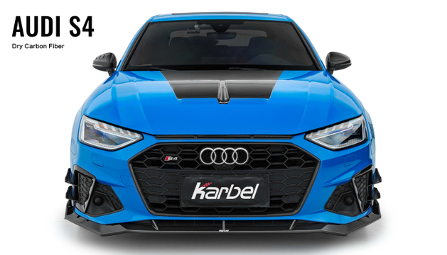 Karbel trunk lid front lip side skirts KB dry carbon fiber 3K glossy black woven twill full body kit rear diffuser spoiler for Audi A4 S4 B9.5 2020-2024