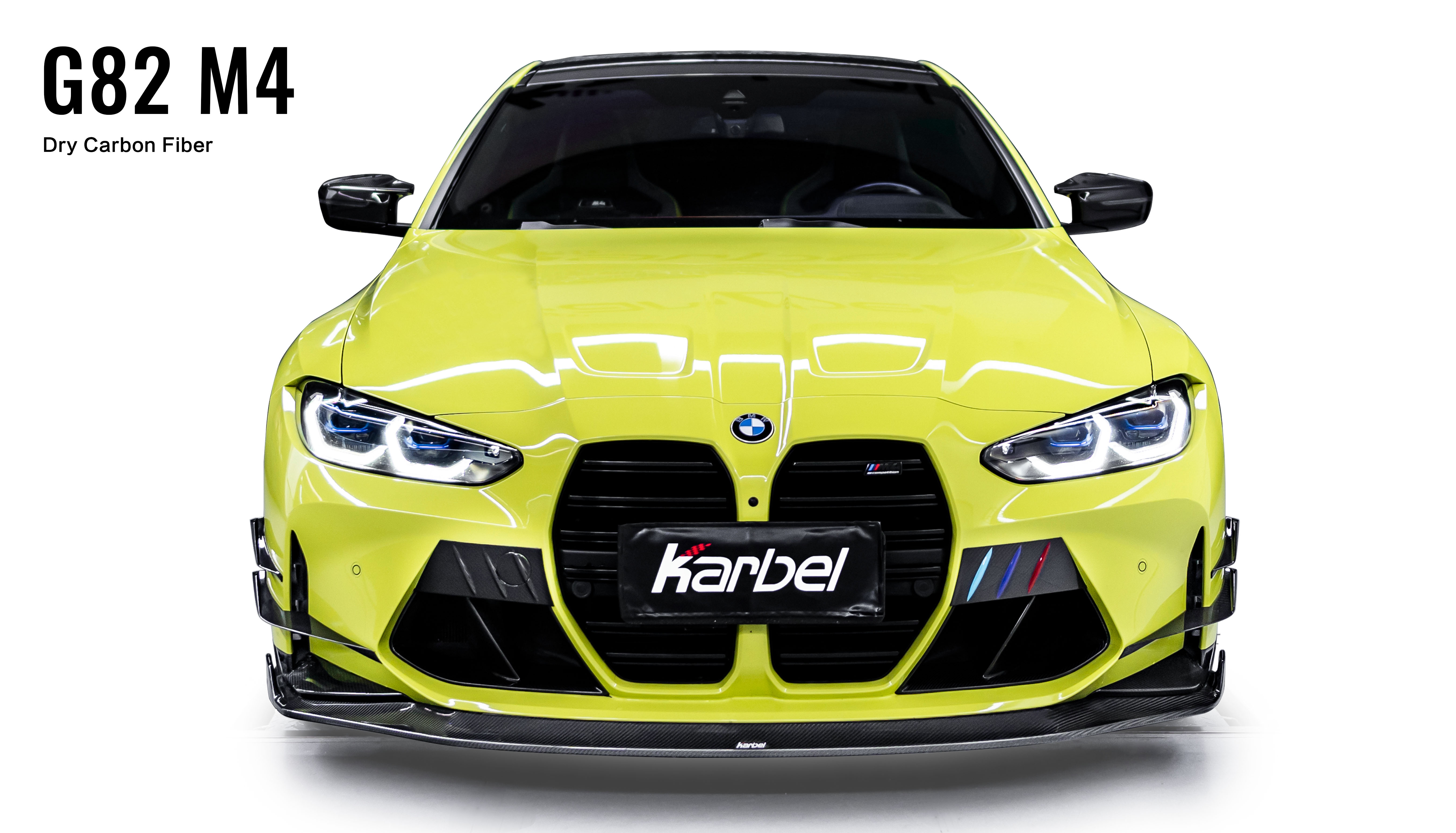 Karbel hood front lip side skirts rear diffuser rear spoiler dry carbon fiber full body kit suitable KB Rearview mirror housing for BMW M4 G82 2021+