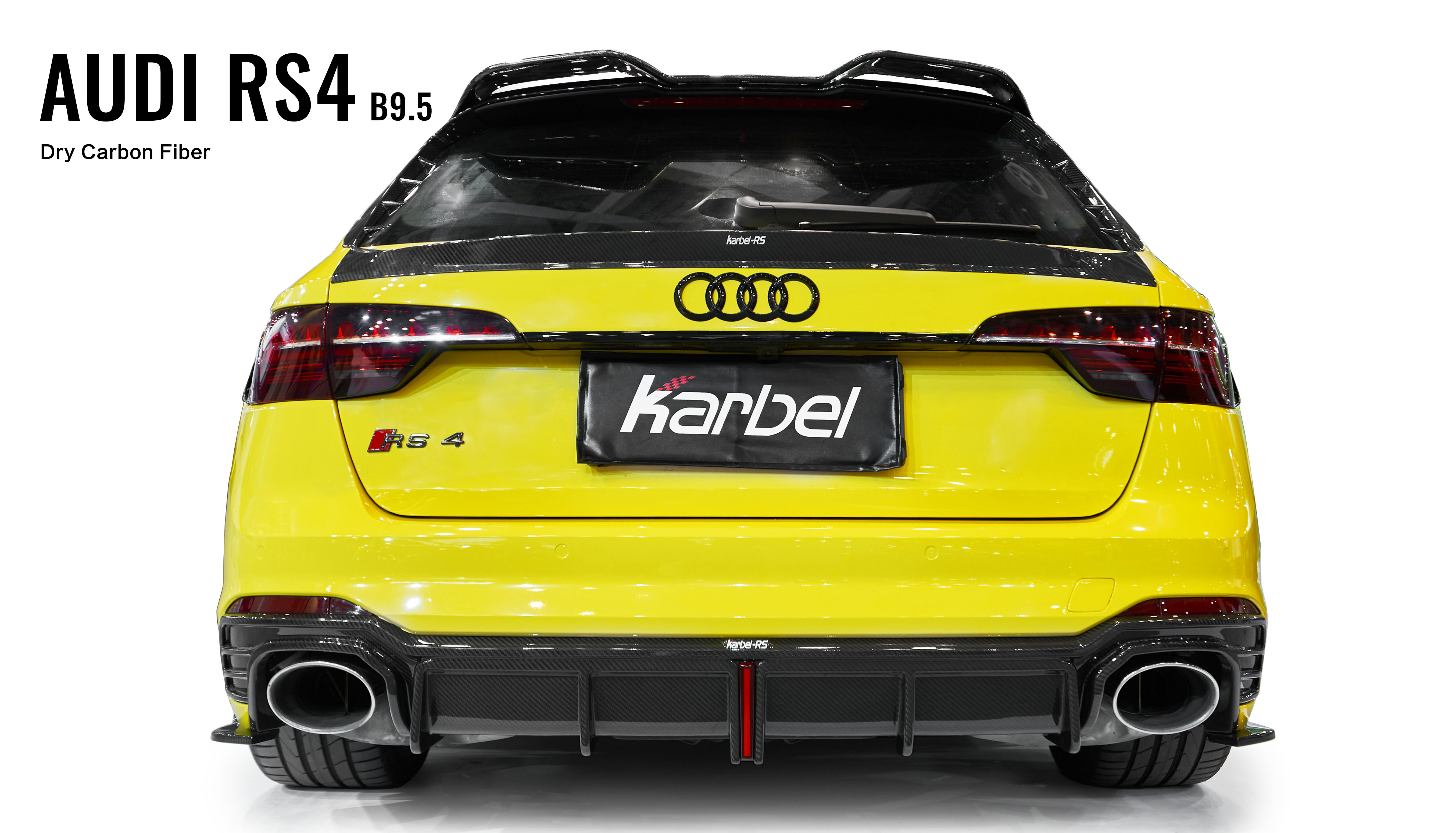 Karbel front lip side skirts rear diffuser rear spoiler 3K black twill weave texture dry carbon fiber full body kit suitable for Audi RS4 B9.5