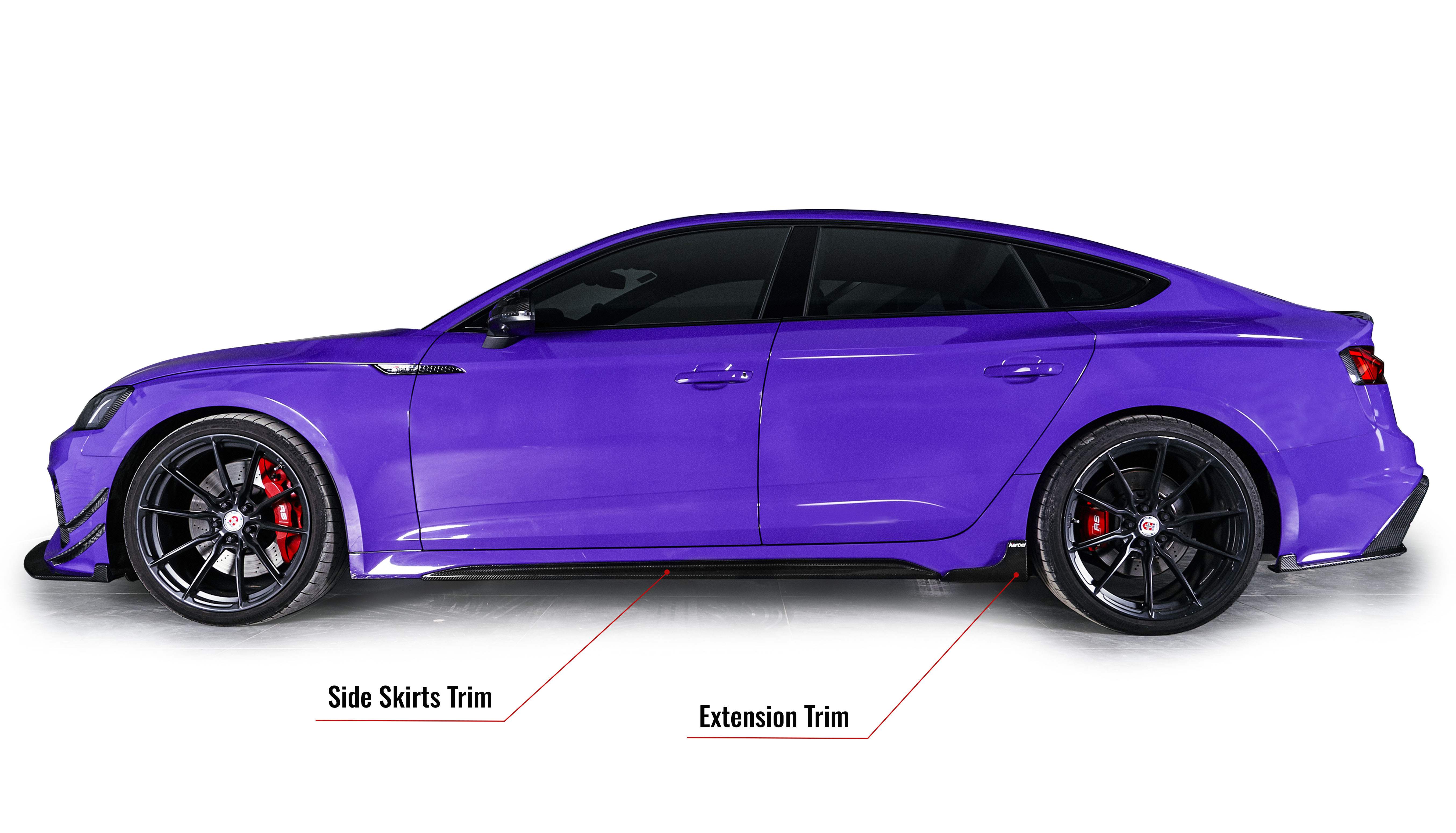 Karbel KB diffuser front lip hood side skirts spoiler dry carbon fiber Complete vehicle kit for Audi RS5 2020-2023