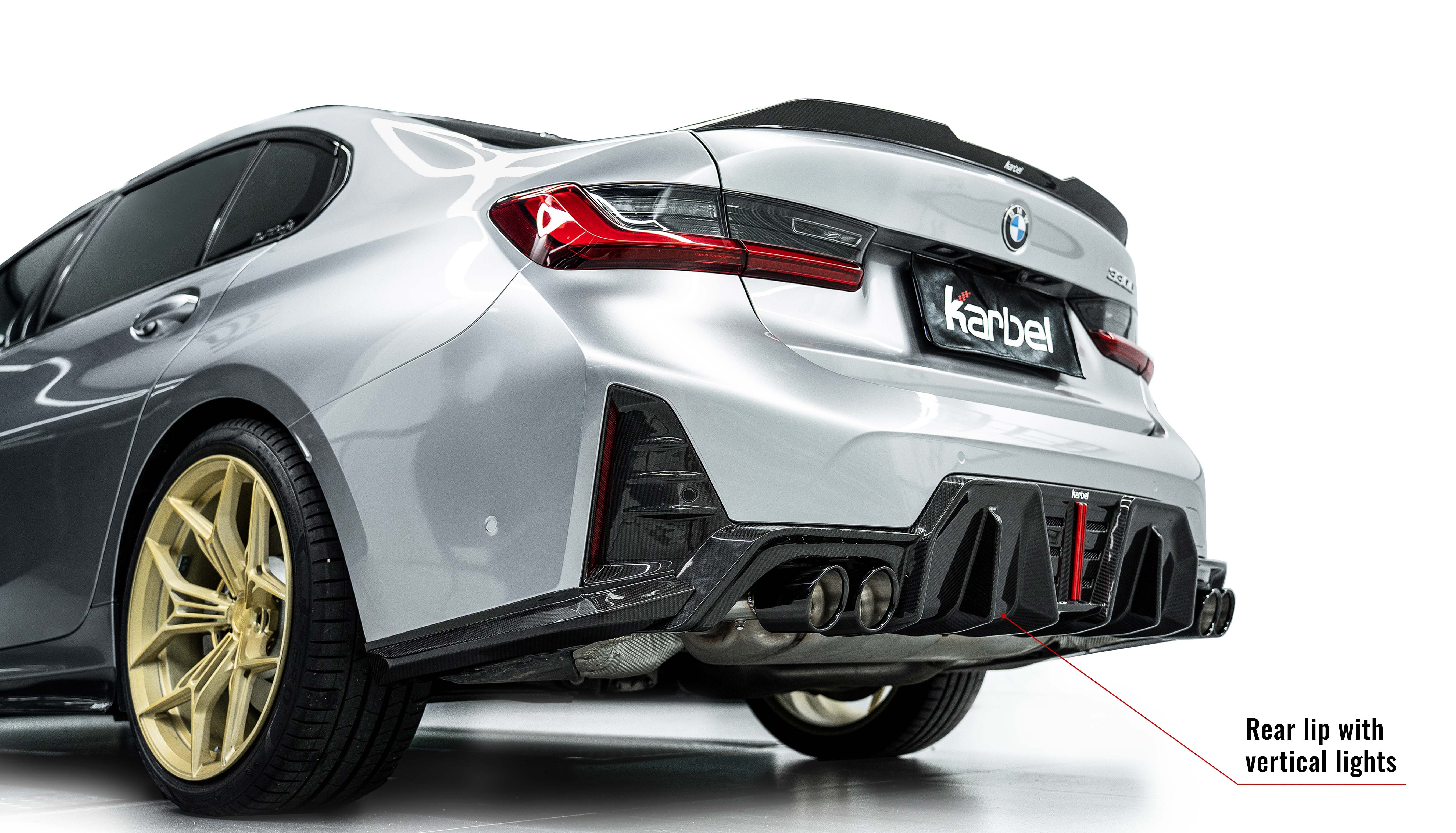 Karbel diffuser front lip side skirts spoiler 3K glossy black woven pattern dry carbon fiber Wind for BWM 3 SeriesG20 ICI 2023-2024