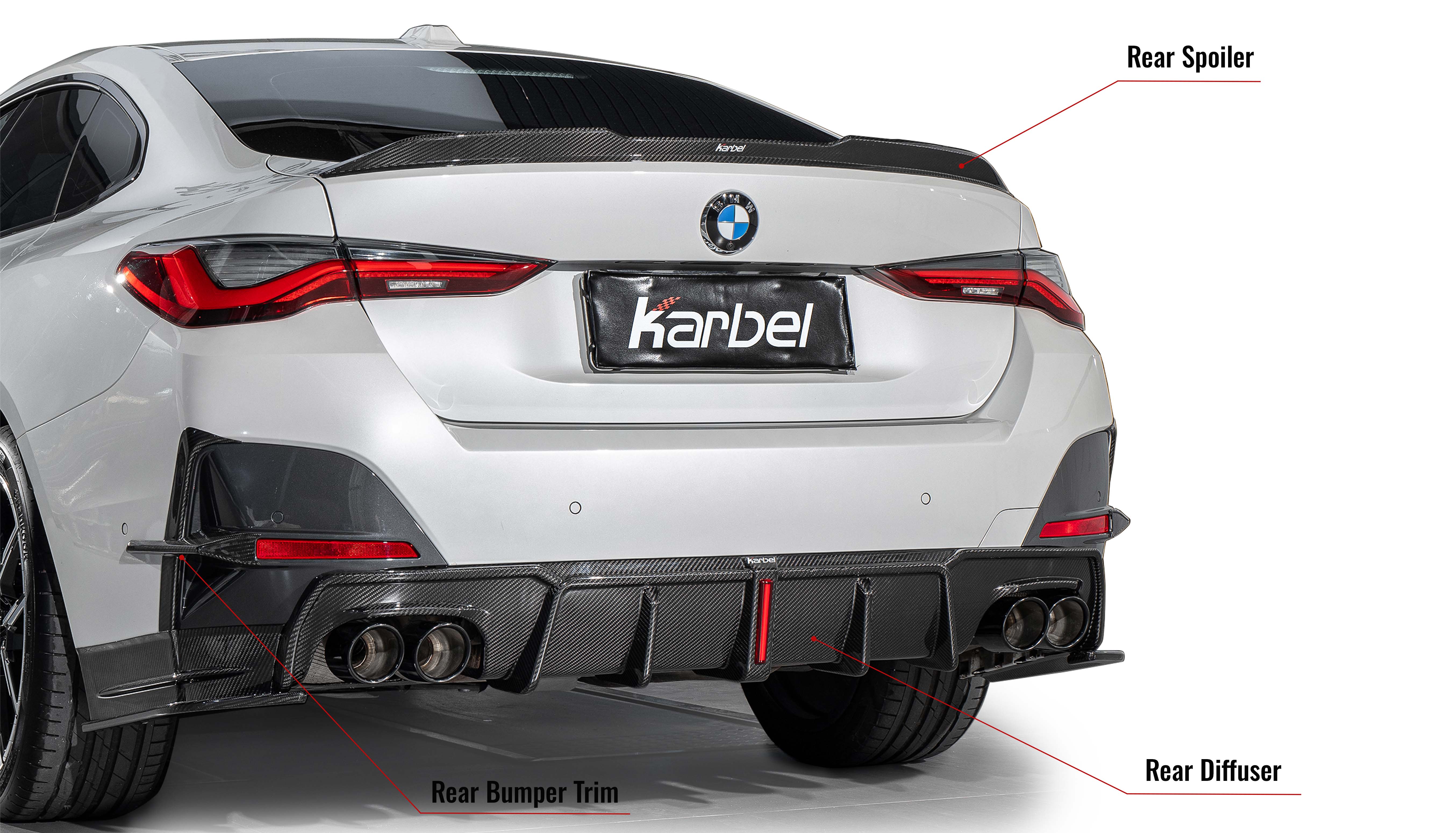 Karbel front lip spoiler dry carbon fiber full body kit side skirts diffuser for BWM G26 Gran Coupe M Sport 4-Door 2020+