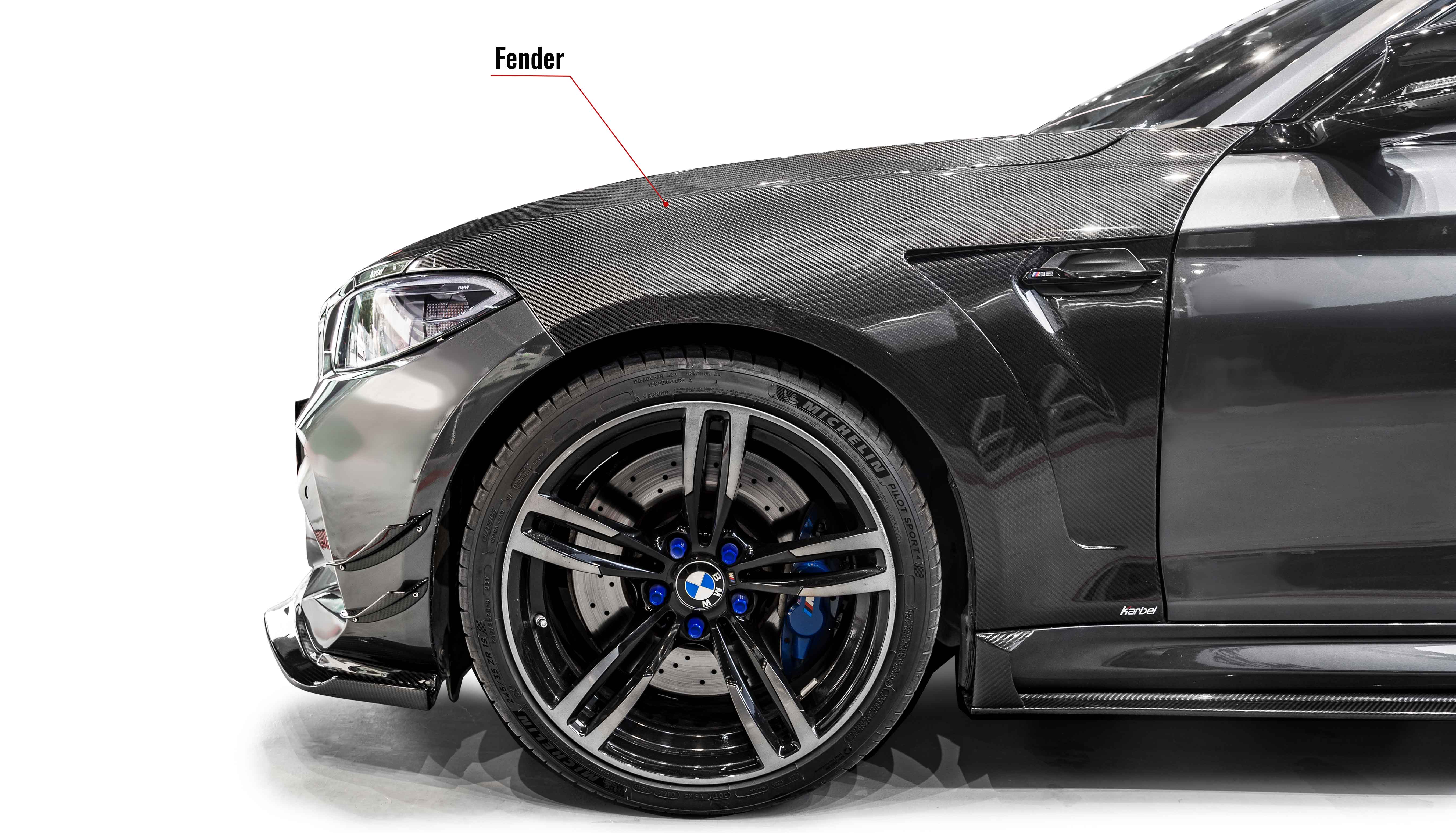Karbel hood diffuser front lip side skirts spoiler 3K glossy woven pattern dry carbon fiber Wind for BWM M2 F87 (2016-2022)