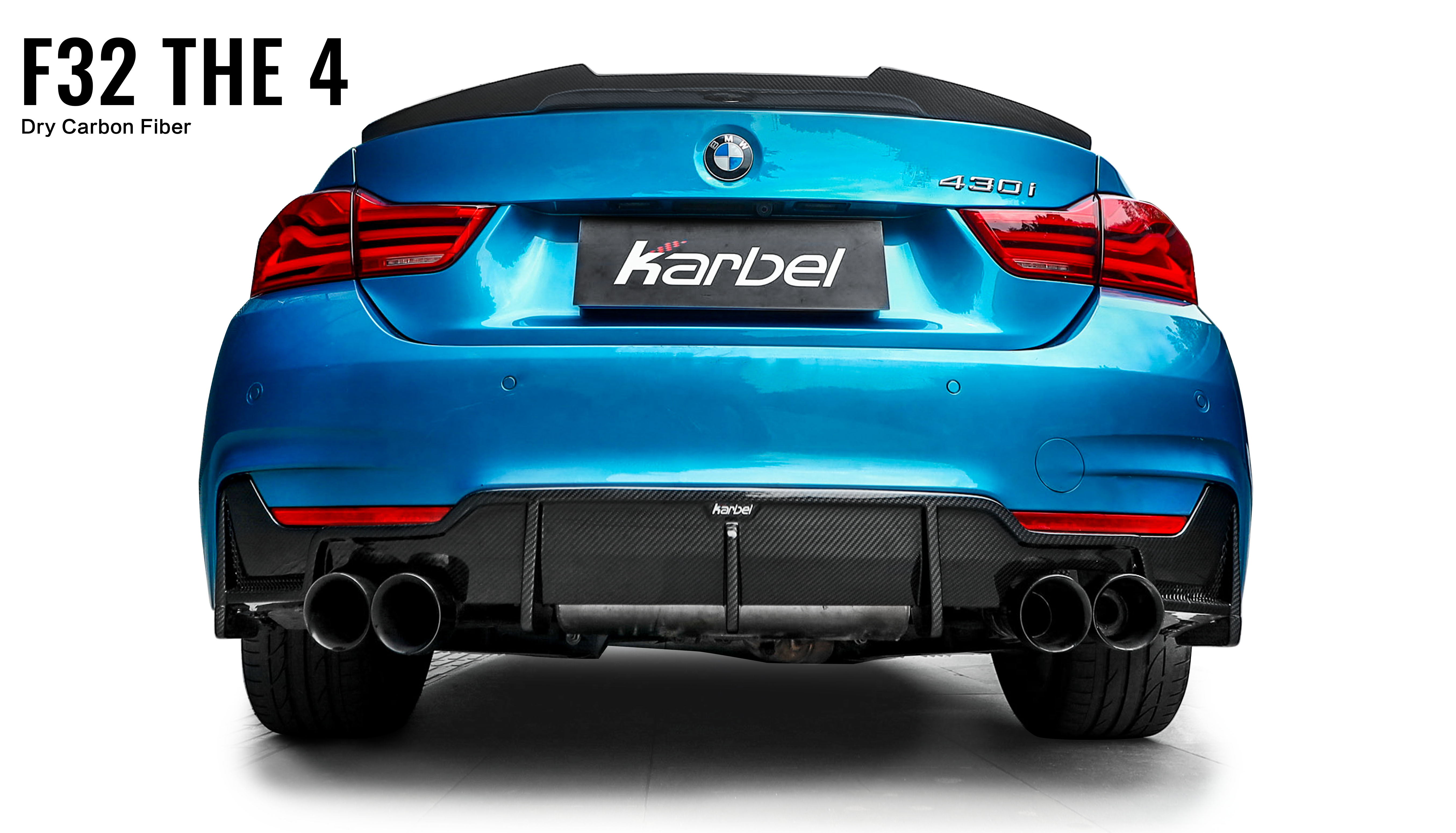 Karbel front lip 3K glossy woven pattern dry carbon fiber Rear diffuser for BWM 4 THE F32 2015-2020