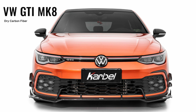 Karbel fender front lip hood rear diffuser spoiler side skirts 3K black twill weave texture dry carbon fiber body kit for Volkswagen GTI Mk8/MK8.5 