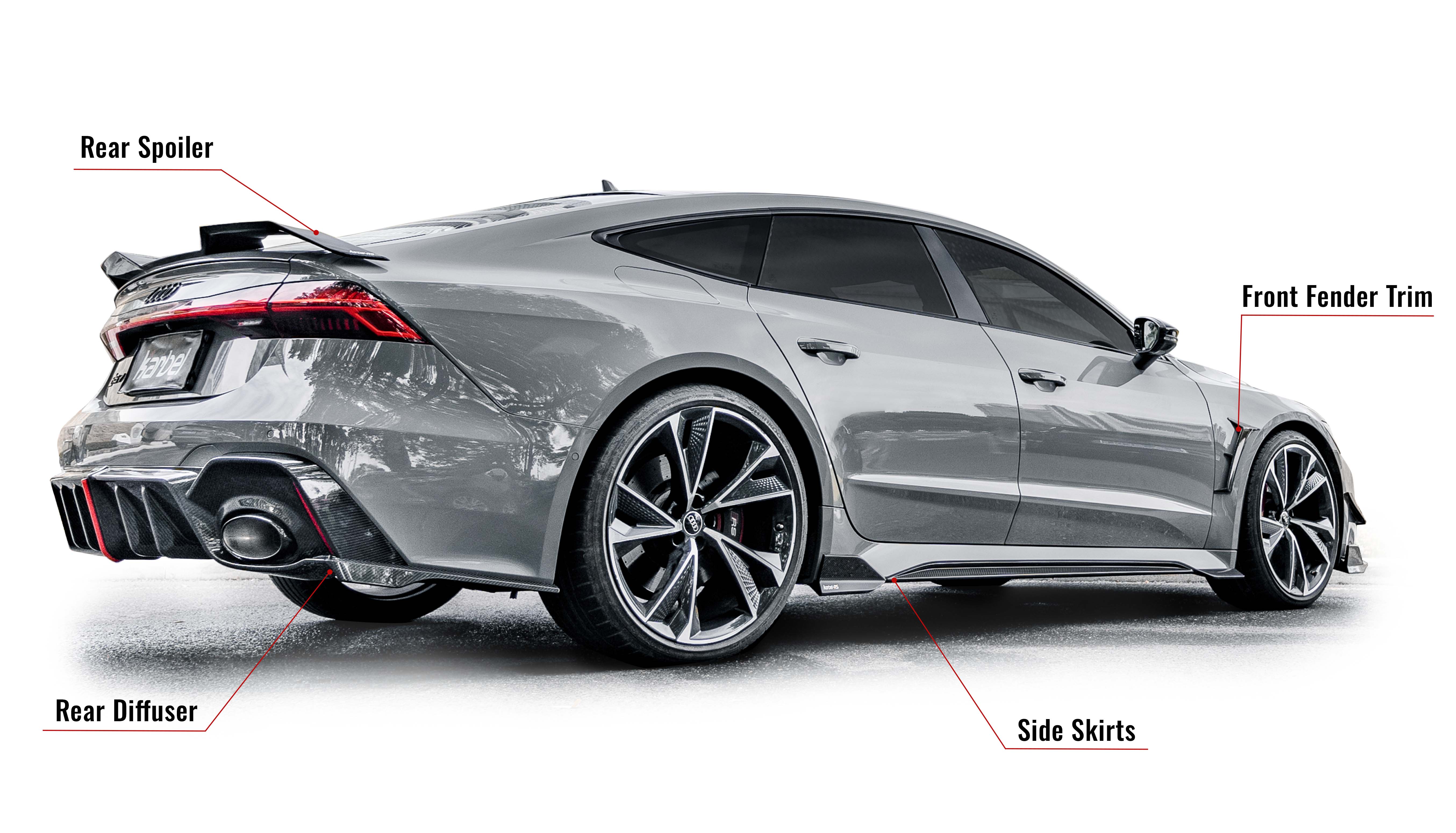 Karbel spoiler front lip side skirts rear diffuser KB dry carbon fiber full body kit suitable front fender molding for Audi RS7 C8 2013-2024