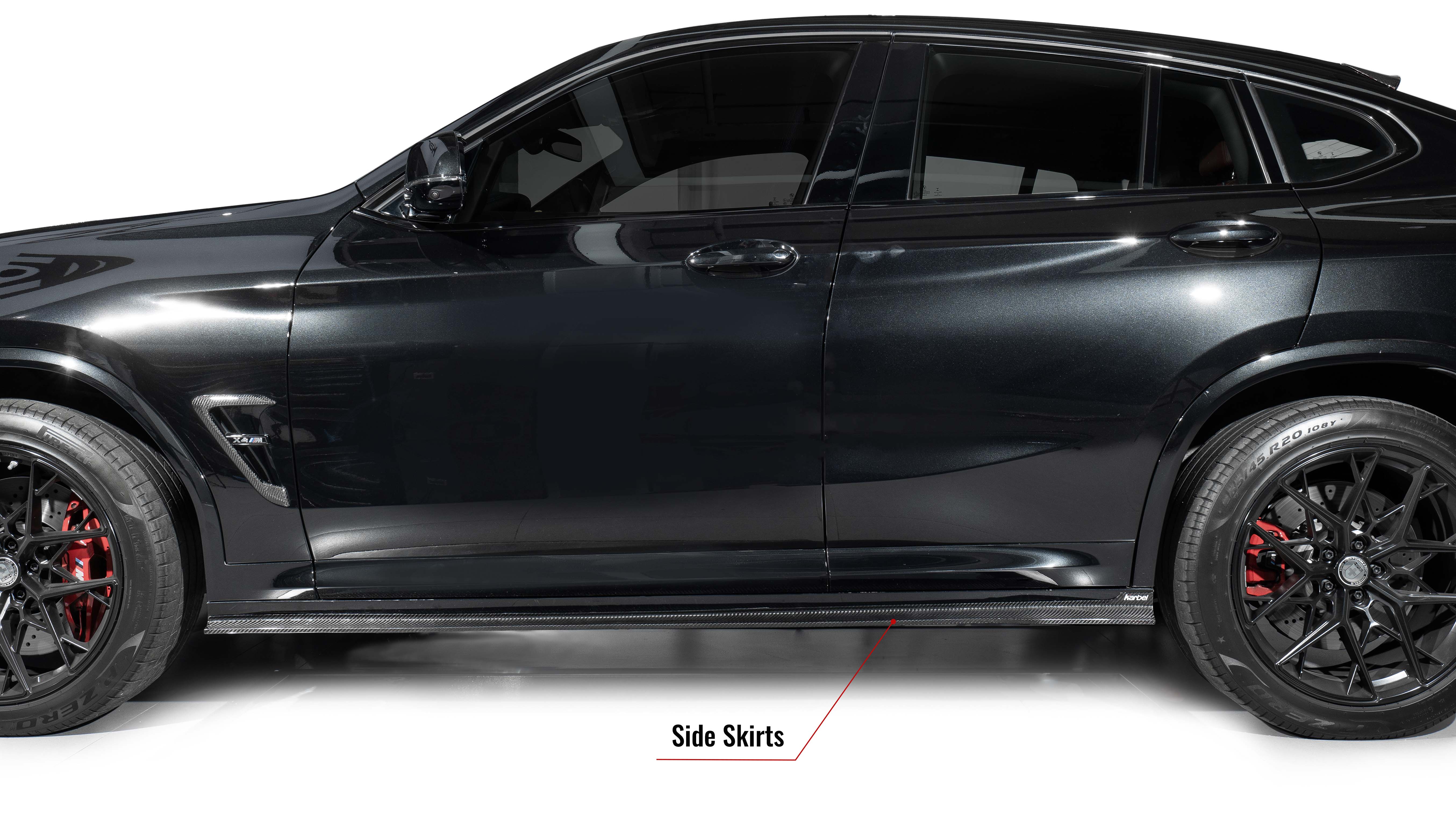 Karbel front lip side skirts rear diffuser rear spoiler 3K black twill weave texture dry carbon fiber full body kit suitable for BWM x4m lci
