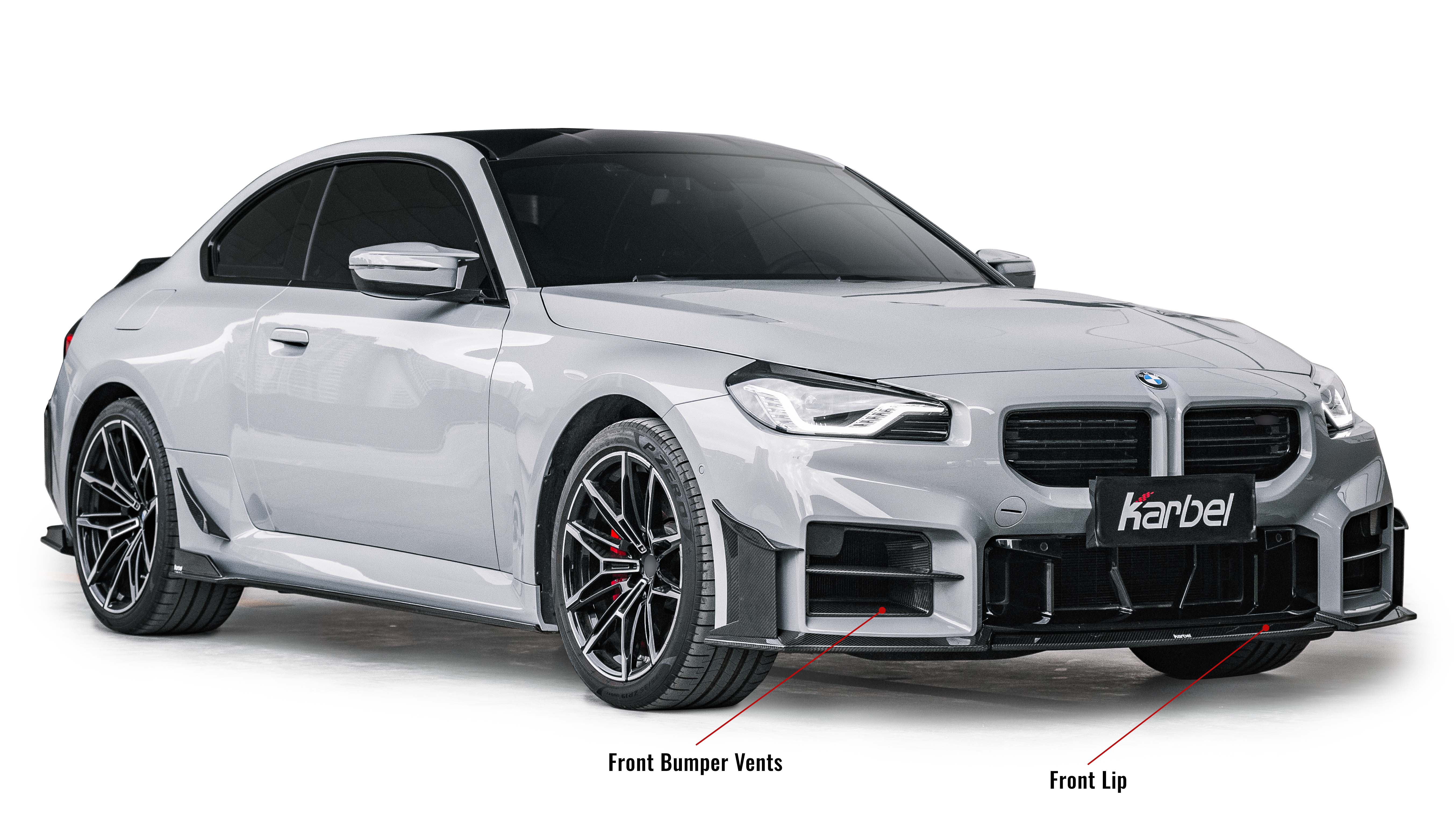 Karbel KB front lip side skirts rear diffuser rear spoiler 3K black woven texture dry carbon fiber full body kit suitable for BWM M2 G87 2019-2024 