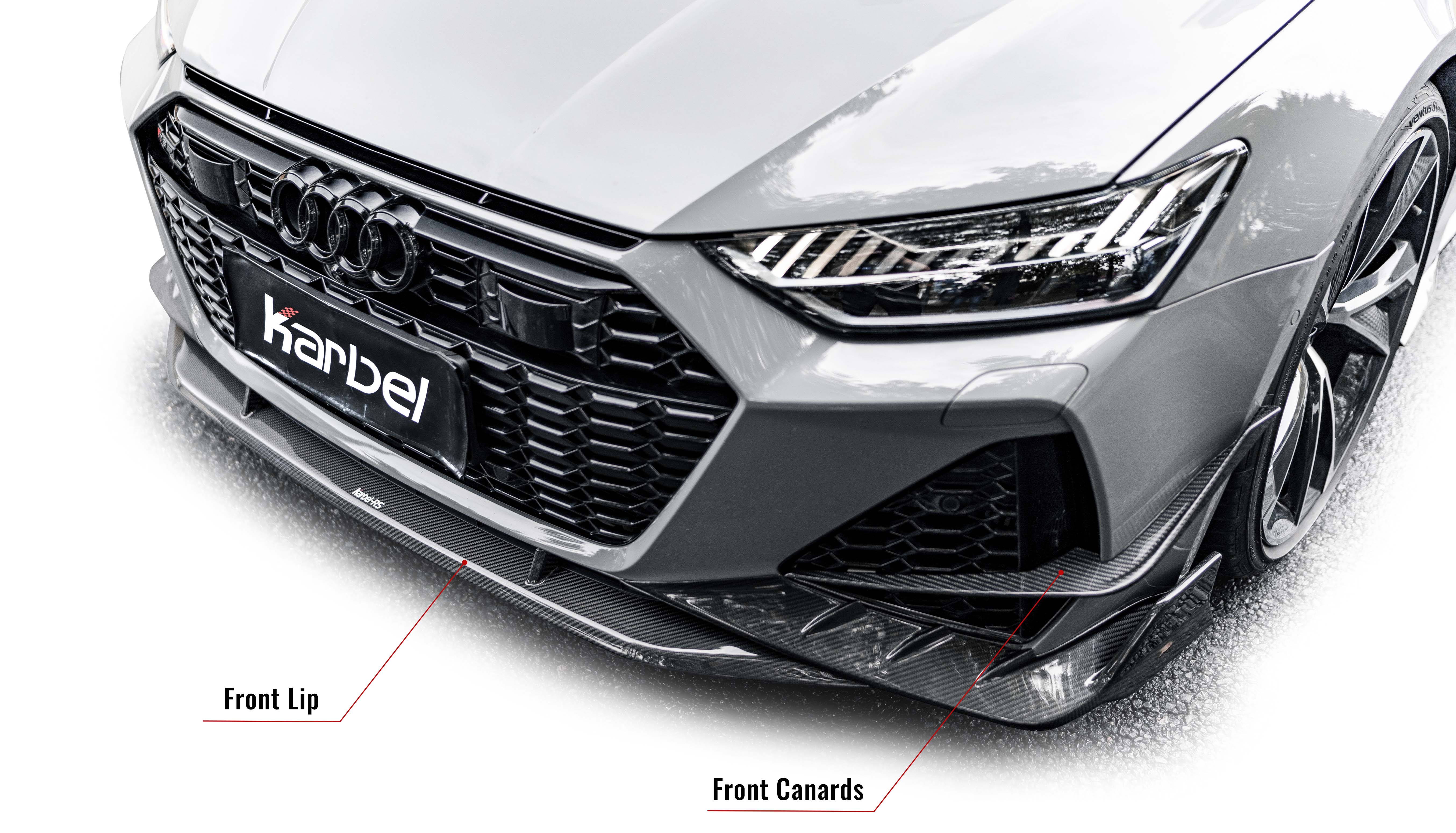 Karbel spoiler front lip side skirts rear diffuser KB dry carbon fiber full body kit suitable front fender molding for Audi RS7 C8 2013-2024