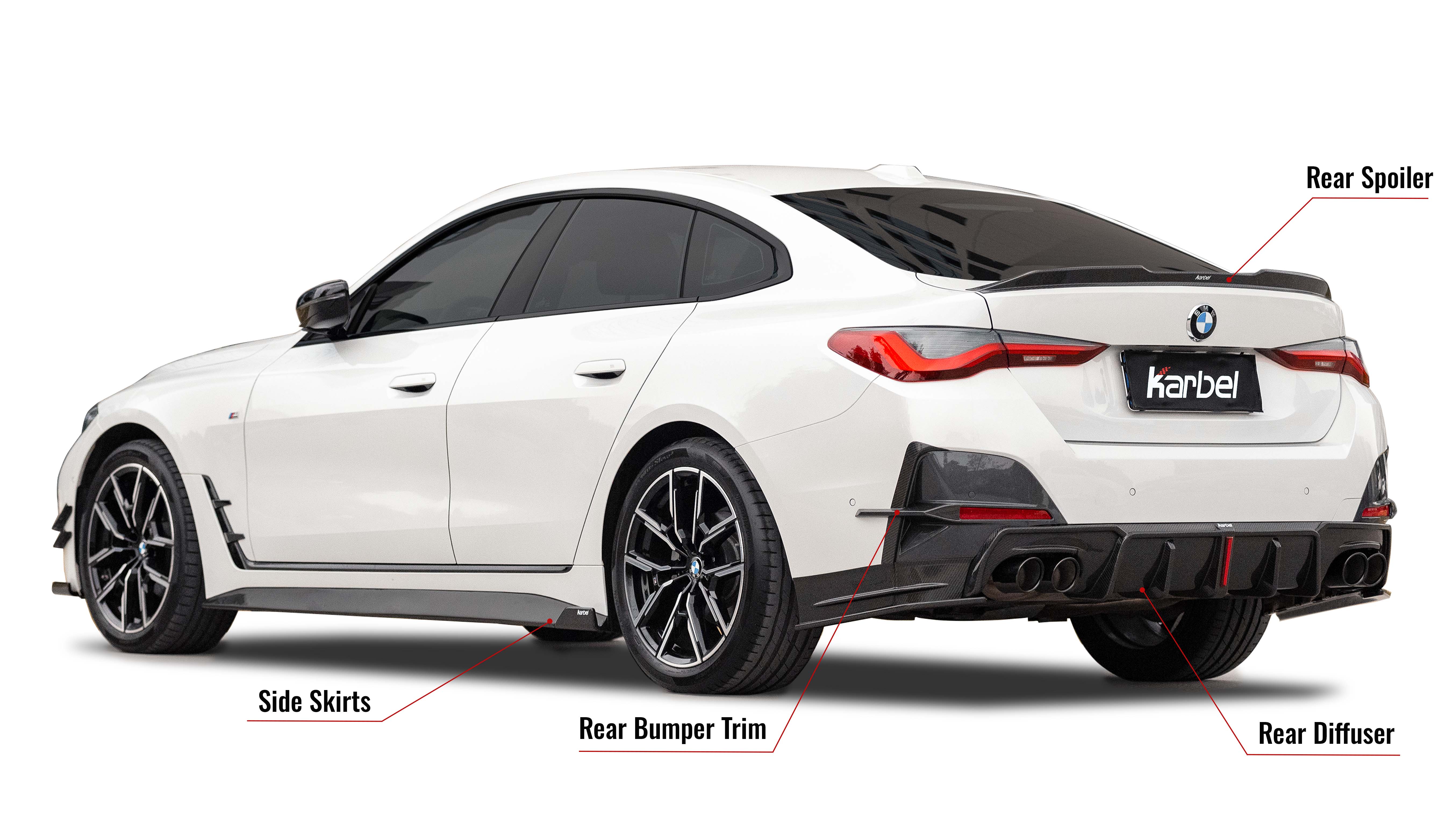 Karbel front lip spoiler dry carbon fiber full body kit side skirts diffuser for BWM G26 Gran Coupe M Sport 4-Door 2020+