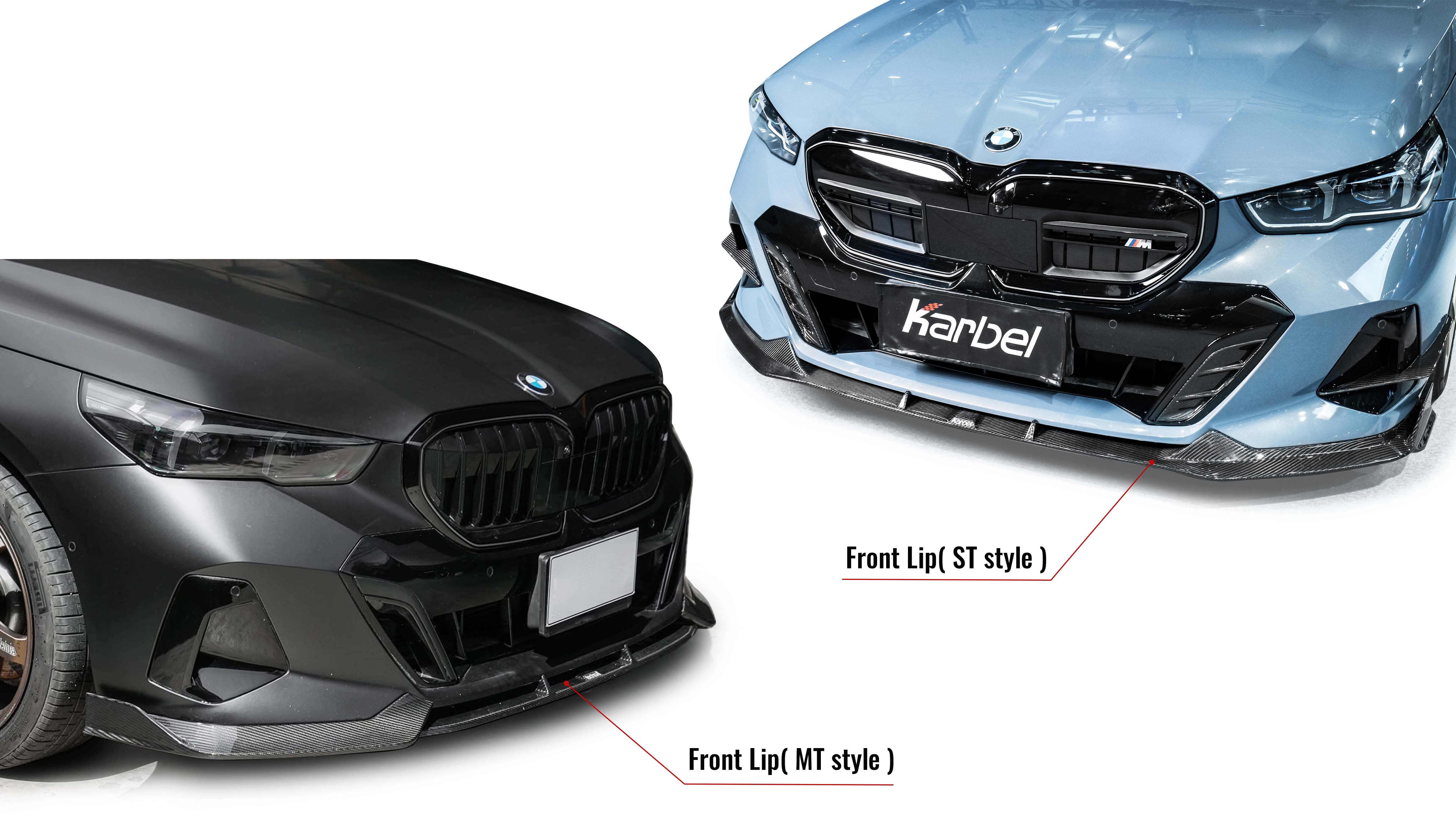 Karbel front lip side skirts rear diffuser rear spoiler 3K black twill weave texture dry carbon fiber full body kit suitable for BWM 5 Series G60/G68