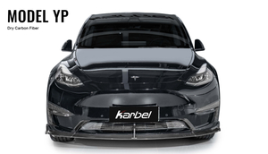 Karbel front lip side skirts rear diffuser rear spoiler 3K black twill weave texture dry carbon fiber full body kit suitable for Tesla Y/YP 2021-2025 