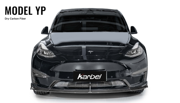 Karbel front lip side skirts rear diffuser rear spoiler 3K black twill weave texture dry carbon fiber full body kit suitable for Tesla Y/YP 2021-2025 