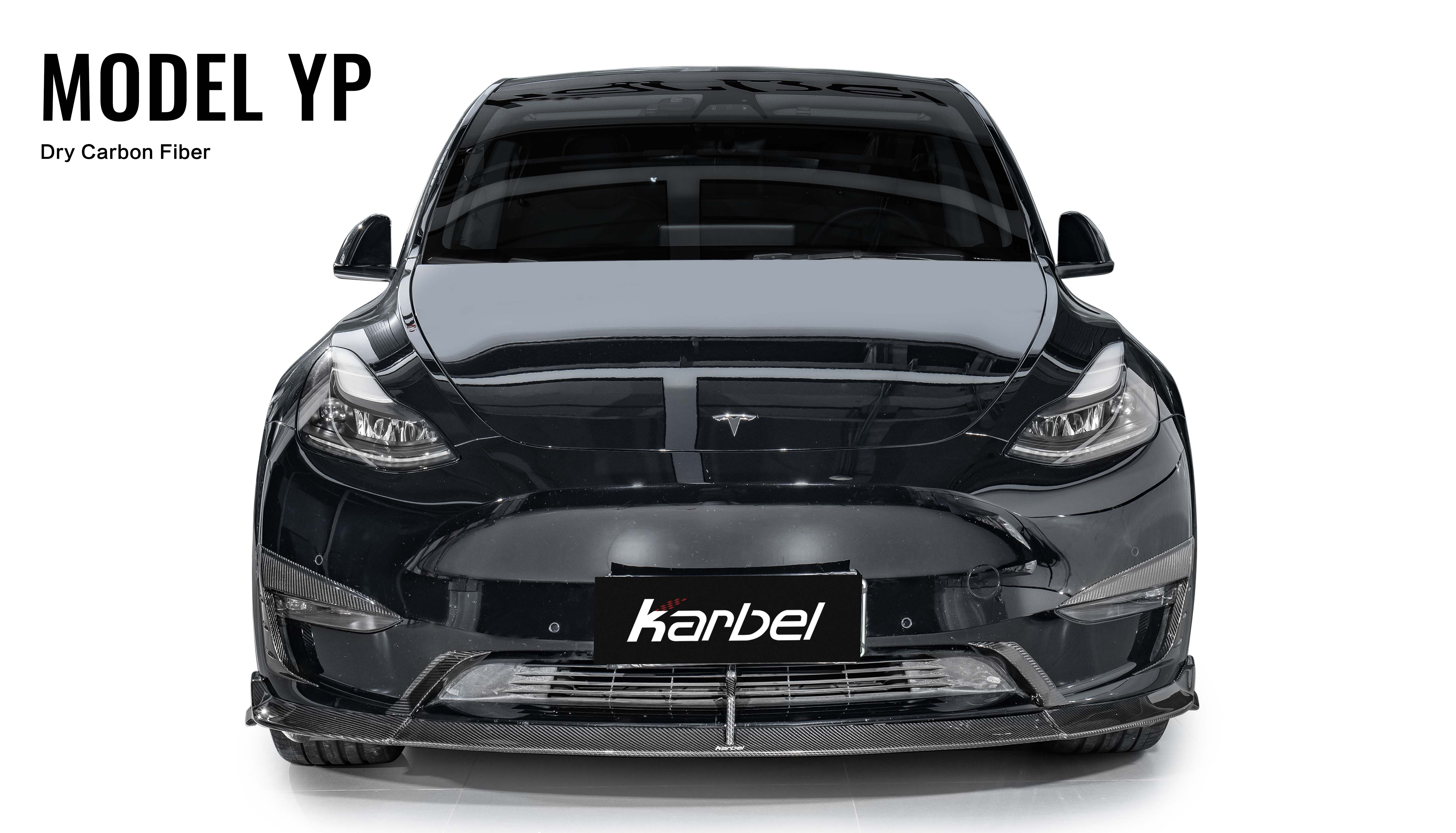 Karbel front lip side skirts rear diffuser rear spoiler 3K black twill weave texture dry carbon fiber full body kit suitable for Tesla Y/YP 2021-2025 