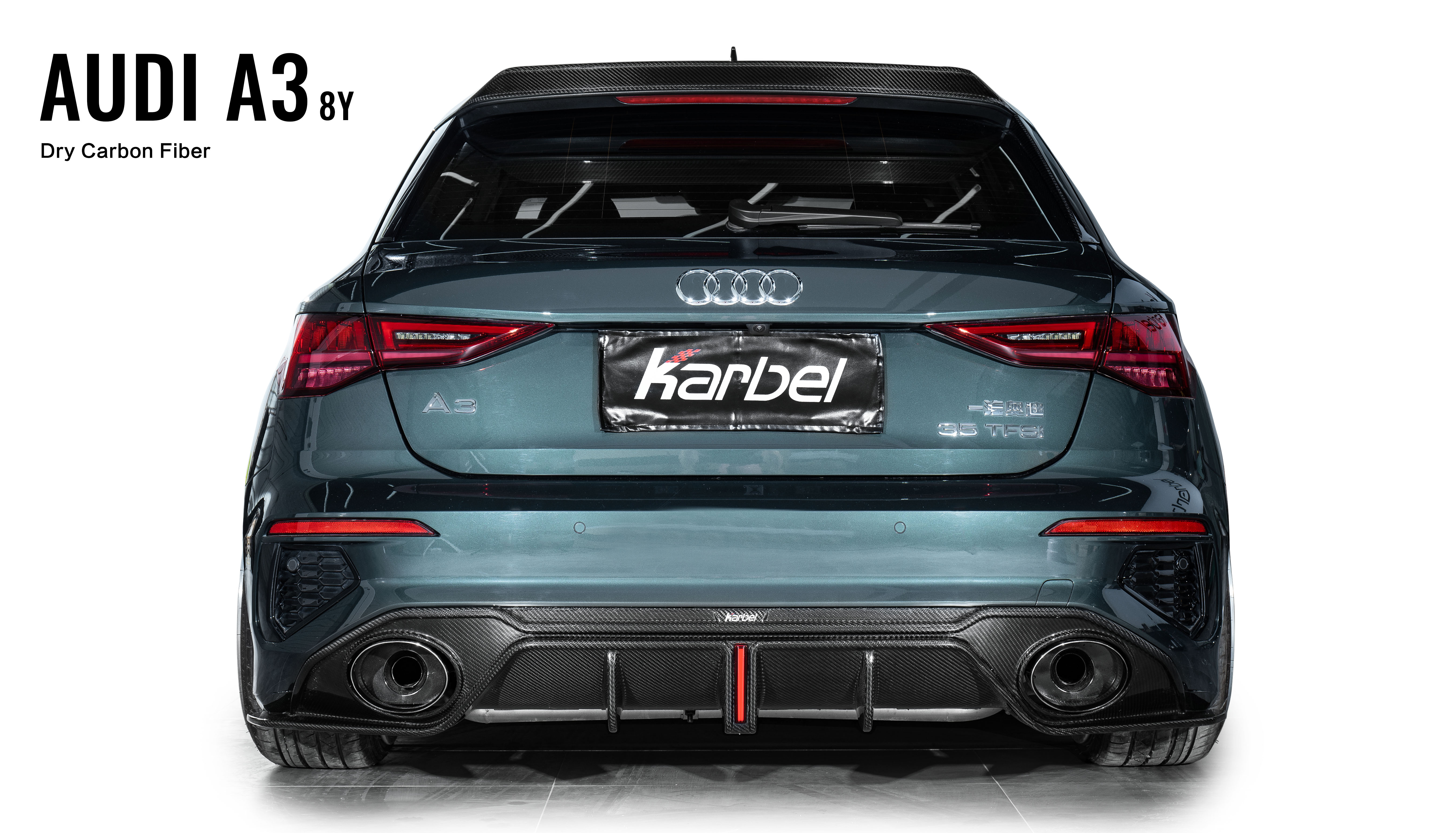 Karbel KB Dry Carbon Fiber 3K Glossy Black Body Kit For Audi S3 A3 8Y 2021-2024