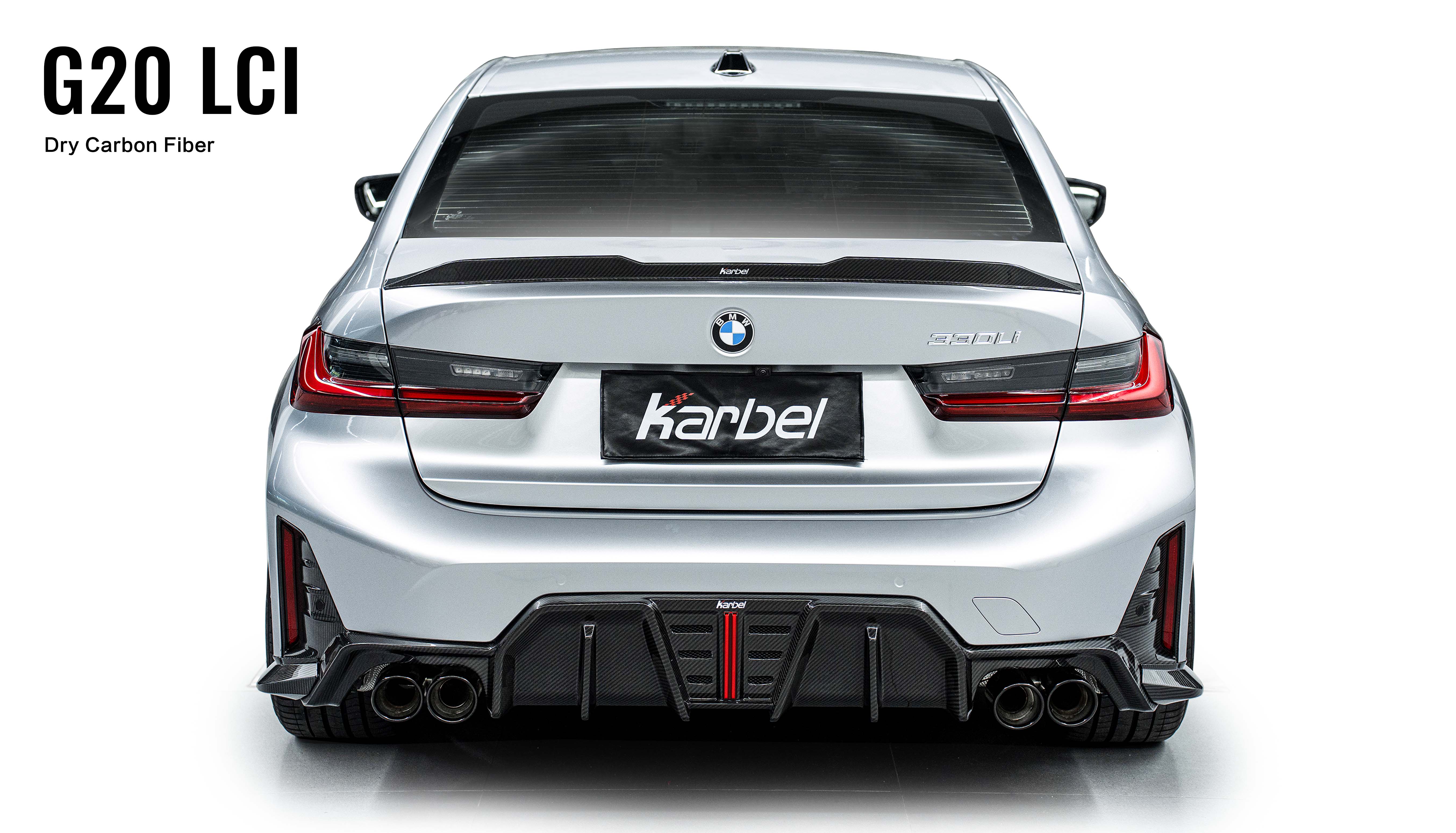 Karbel diffuser front lip side skirts spoiler 3K glossy black woven pattern dry carbon fiber Wind for BWM 3 SeriesG20 ICI 2023-2024