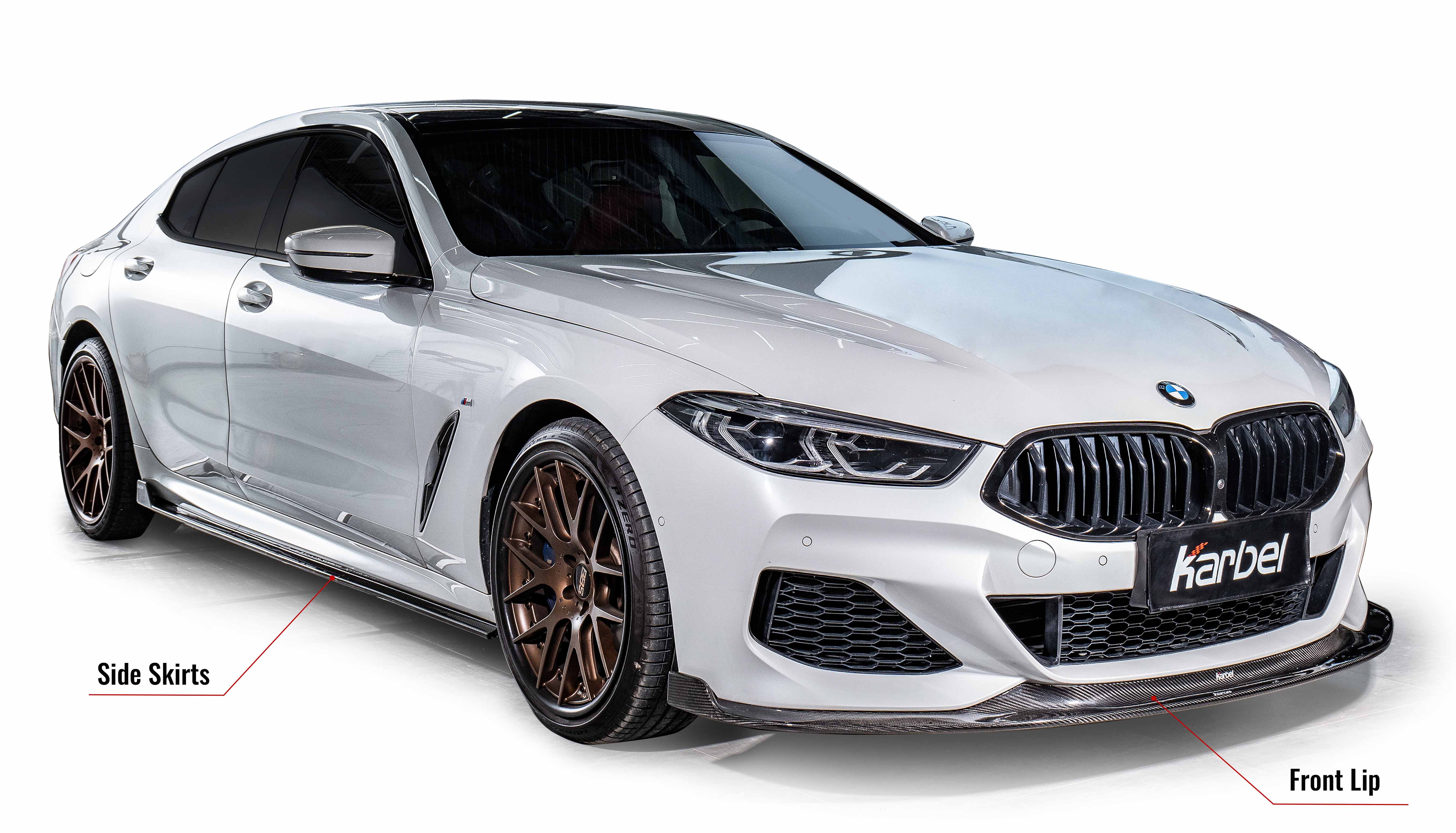 Karbel front lip side skirts rear diffuser rear spoiler 3K black twill weave texture dry carbon fiber full Canards for BWM 8 Series G16 2019-2024