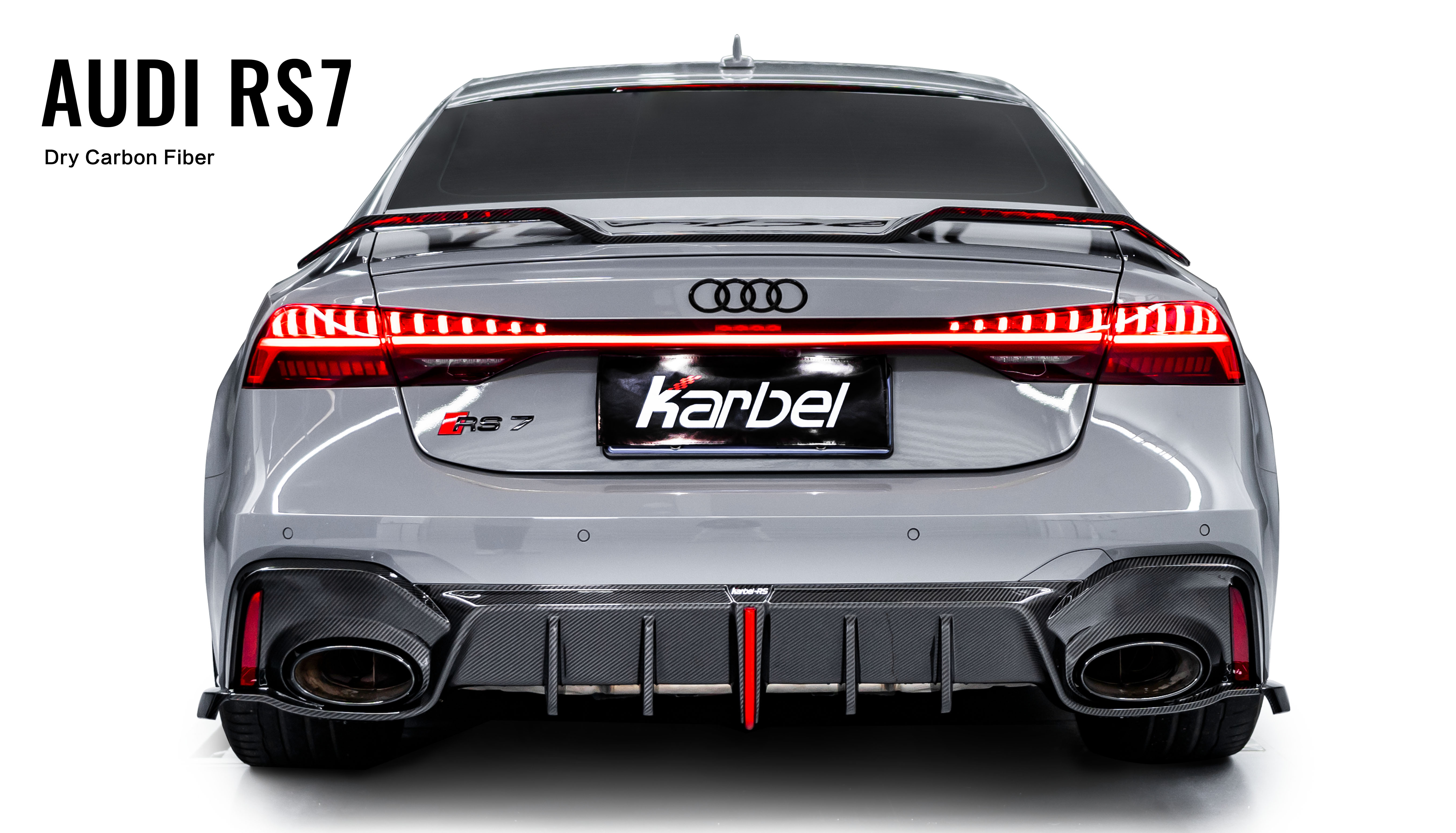 Karbel spoiler front lip side skirts rear diffuser KB dry carbon fiber full body kit suitable front fender molding for Audi RS7 C8 2013-2024