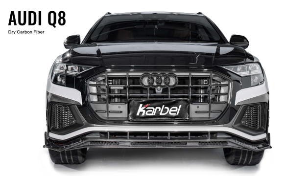 Karbel KB diffuser front lip hood side skirts spoiler black dry carbon fiber Complete vehicle kit for Audi SQ8/Q8 2018-2022