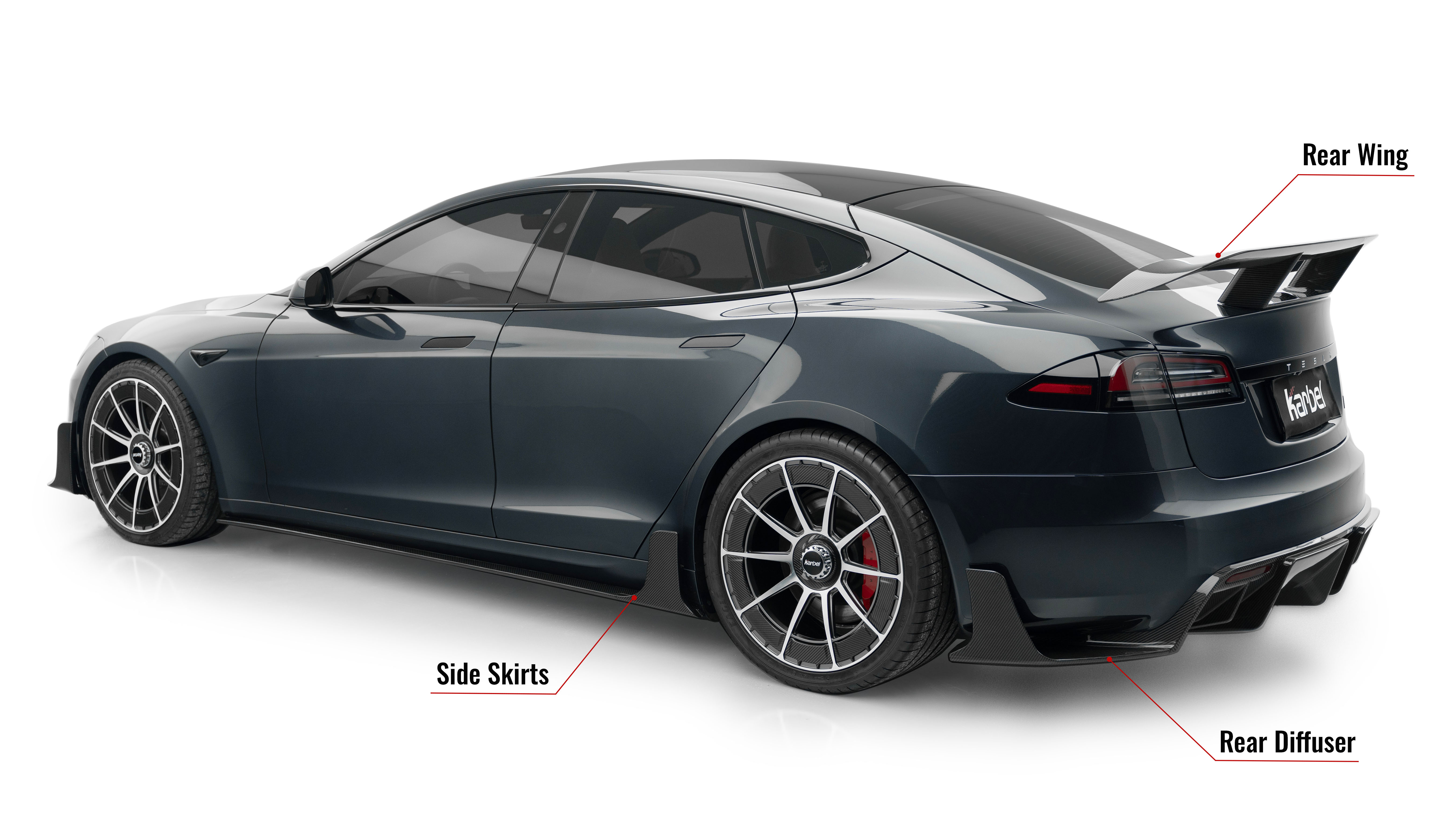 Karbel 3K Dry Carbon Fiber Full Body Kit For Tesla Model S 3rd Gen 2021-2023