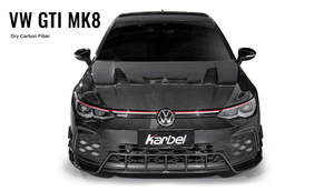 Karbel fender front lip hood rear diffuser spoiler side skirts 3K black twill weave texture dry carbon fiber body kit for Volkswagen GTI Mk8/MK8.5 